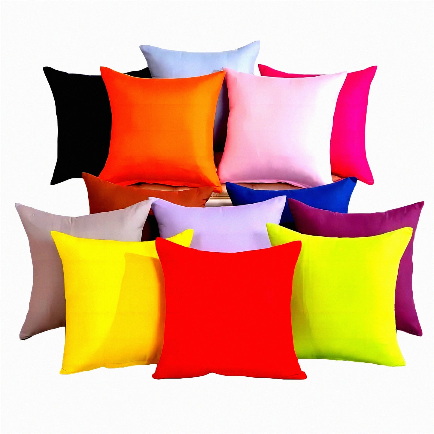 Rainbow Bright Colorful Throw Pillow - Wine Red Solid Color Couch Pillow Case for Sofa Bed Office Couch - 16x16 Inch (40x40CM)
