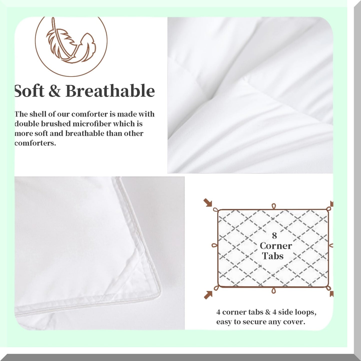 SuperCozy XL Microfiber All Season Comforter - Oversized Quilted Duvet Insert with 8 Corner Tabs - Extra Large Size Down Alternative Bedding