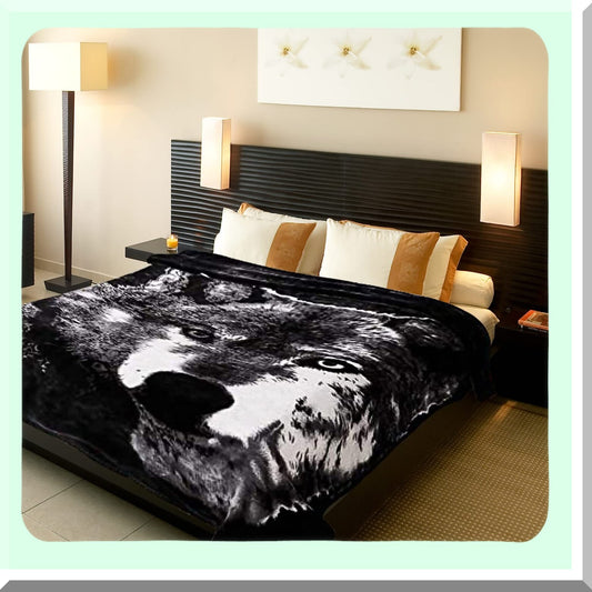 WildWolf Ultra Plush Queen Blanket - 75x90 Safari Mink Warmth