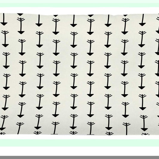 Boho Arrow Patterned Throw Pillow - Retro Background Decorative Cushion Cover - Rectangle Accent Case - 36" X 16" - Pale Beige Black - Home Decor Accessory