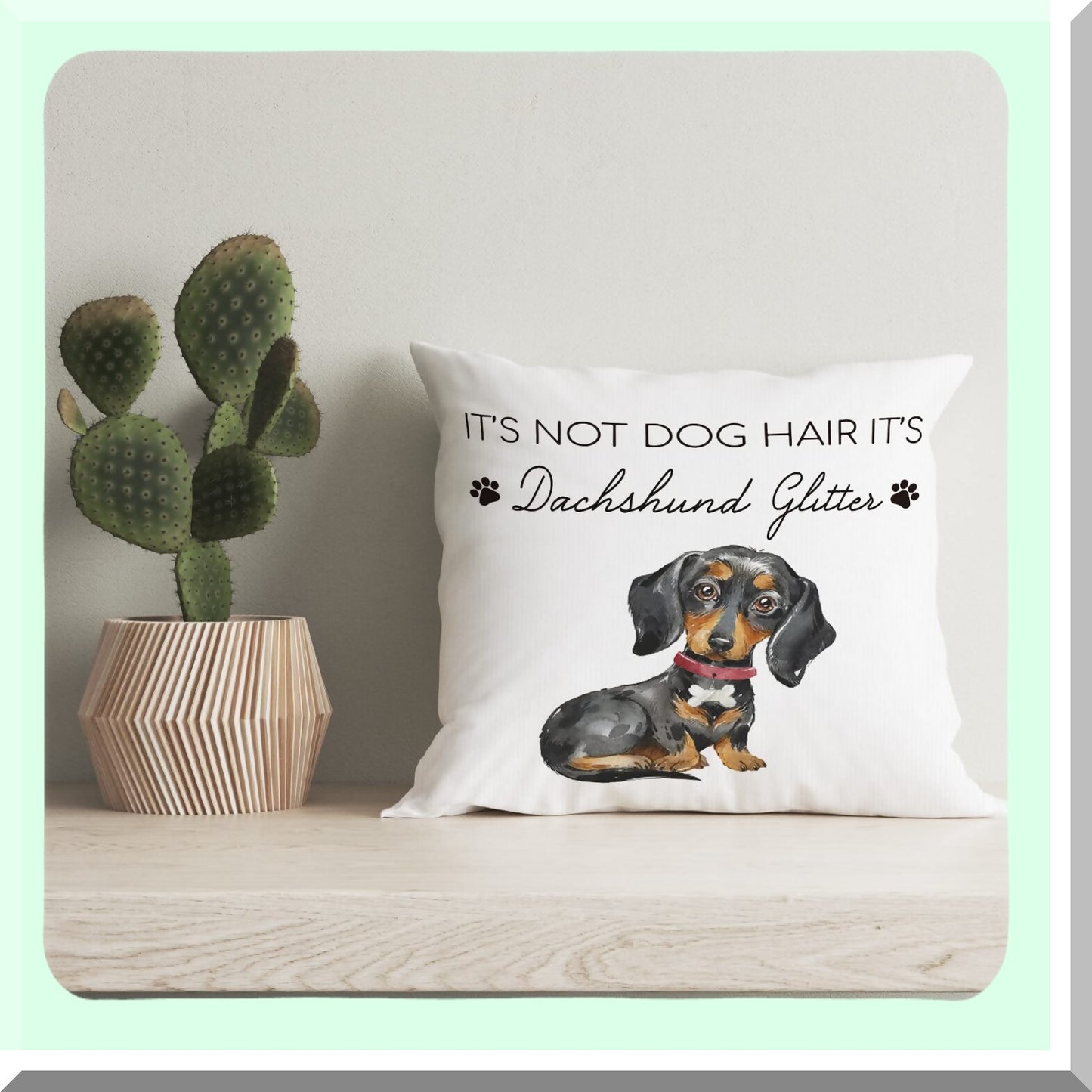 Funny Dachshund Quote Decorative Pillow - Sofa Bed Room Home Couch Decor - 18 x 18 Inch Throw Pillow Cover - Dog Lover Gift - Litter Design