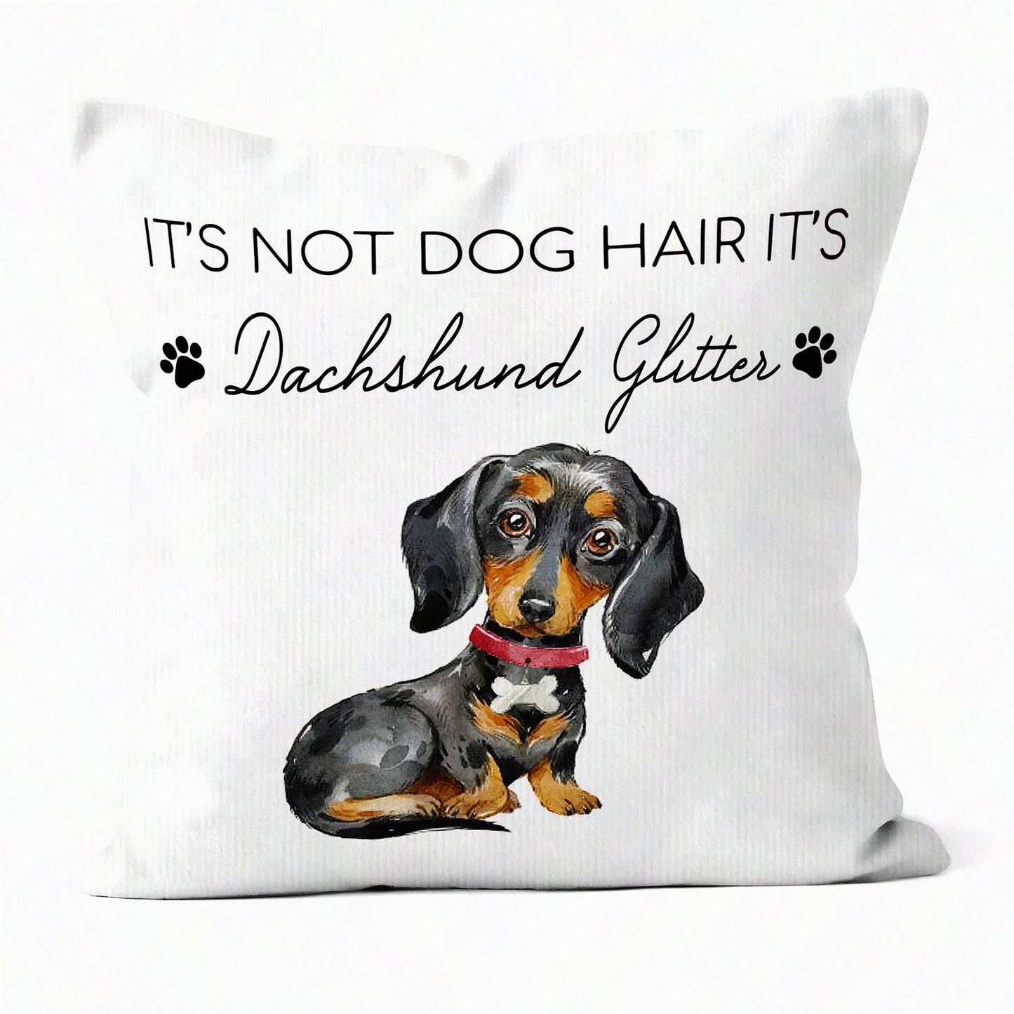 Funny Dachshund Quote Decorative Pillow - Sofa Bed Room Home Couch Decor - 18 x 18 Inch Throw Pillow Cover - Dog Lover Gift - Litter Design