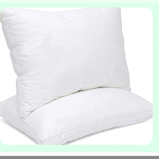 CoolCotton ChillPillow - Premium Cooling Bed Pillows with 100% Cotton Top, Down Alternative Fiber Fill, Breathable Fabric for Queen Size 20x30, Set of 2