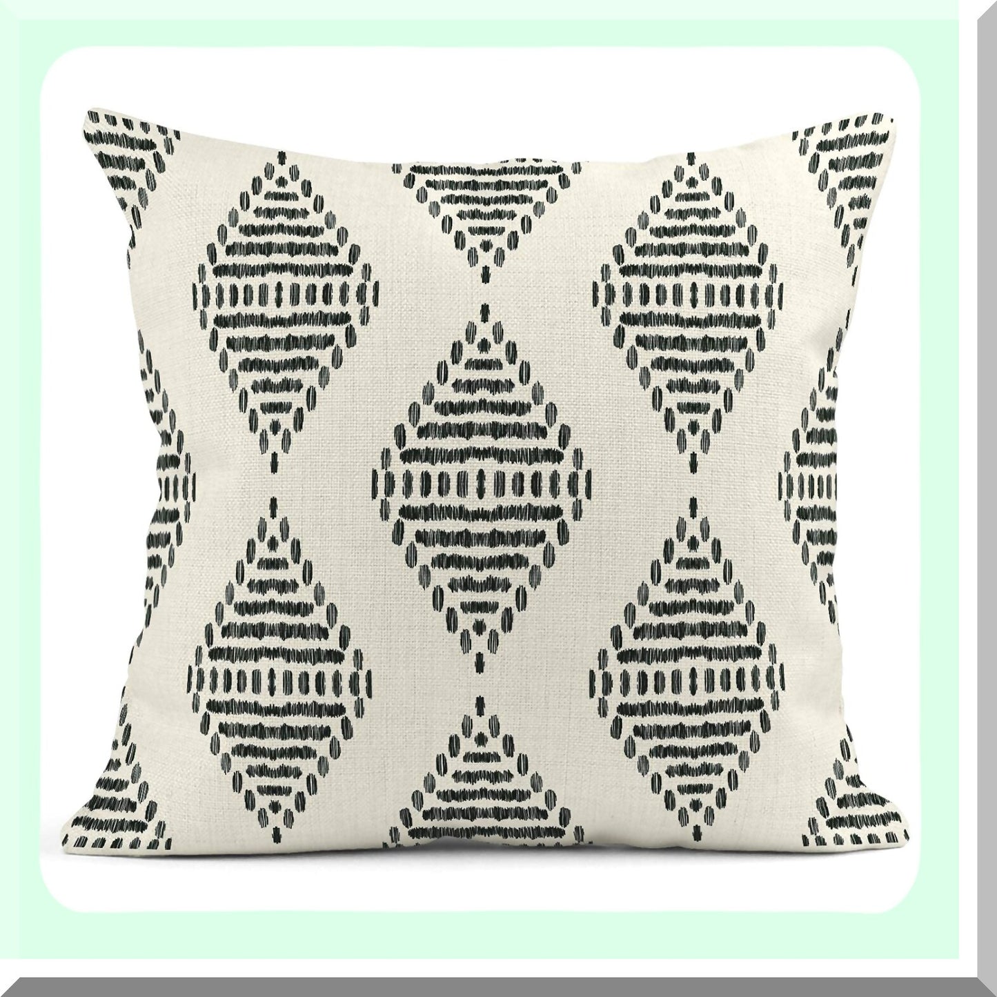 Boho Ikat Tribal Herringbone Pillow Covers - Set of 4 | Ethnic Bohemian Decorative Linen Cases for Home Ideas | Square 18x18 Inches Pillowcases