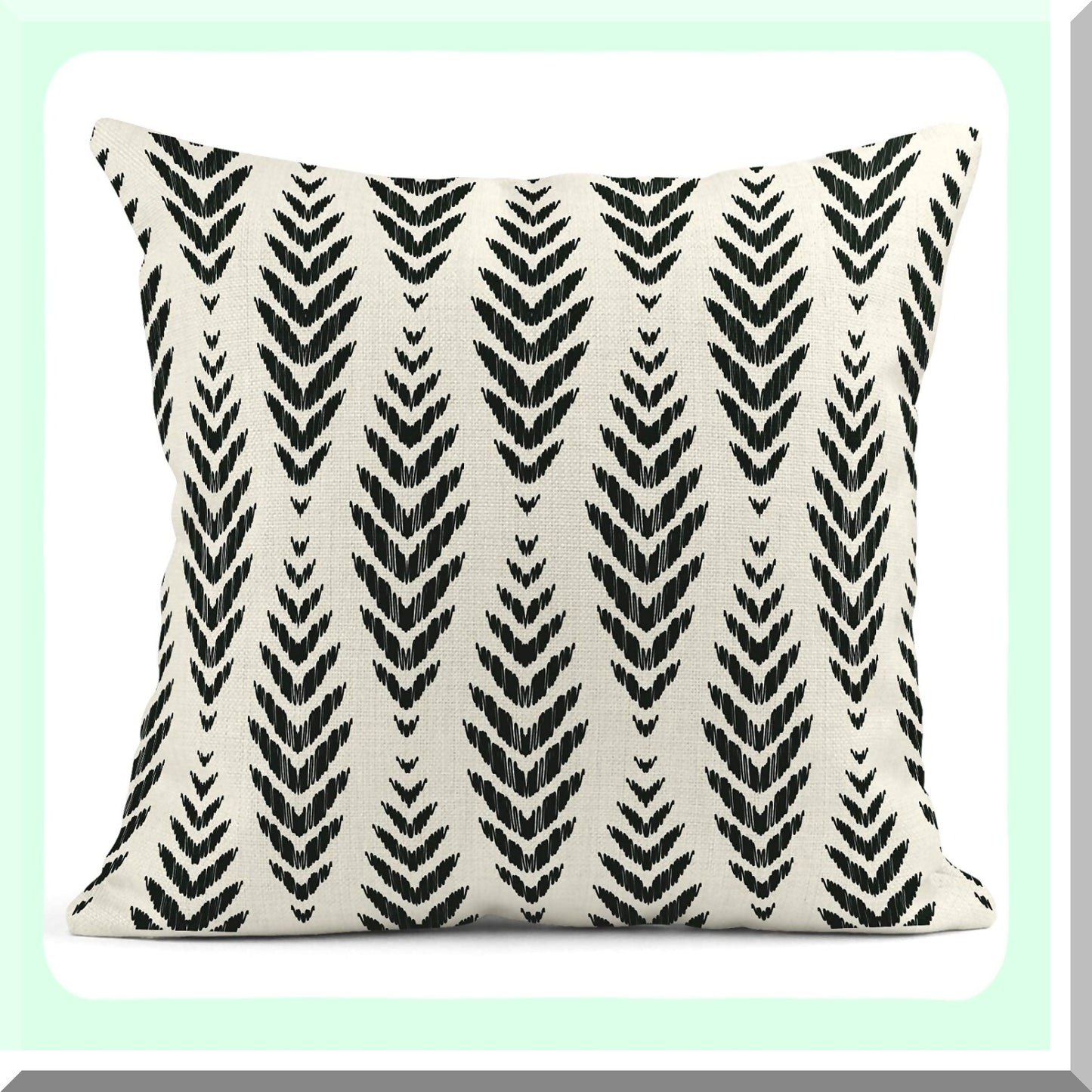 Boho Ikat Tribal Herringbone Pillow Covers - Set of 4 | Ethnic Bohemian Decorative Linen Cases for Home Ideas | Square 18x18 Inches Pillowcases