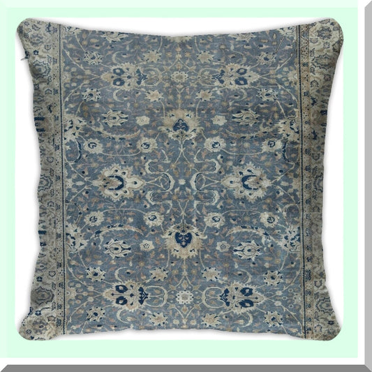 Antique Velvet Hereke Rug Print Throw Pillow Cover - Decorative Cushion Case for Home Living Room Bed Couch Car - 18x18 Inch