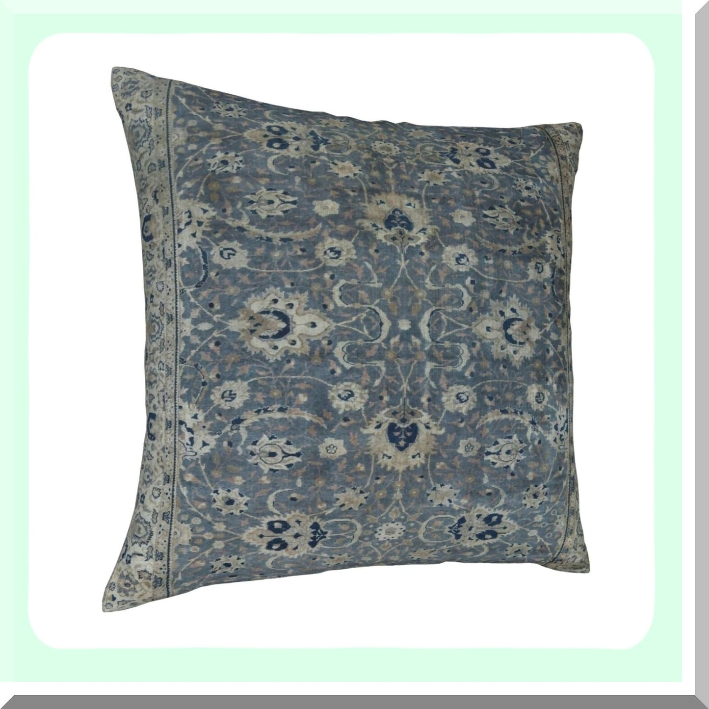 Antique Velvet Hereke Rug Print Throw Pillow Cover - Decorative Cushion Case for Home Living Room Bed Couch Car - 18x18 Inch