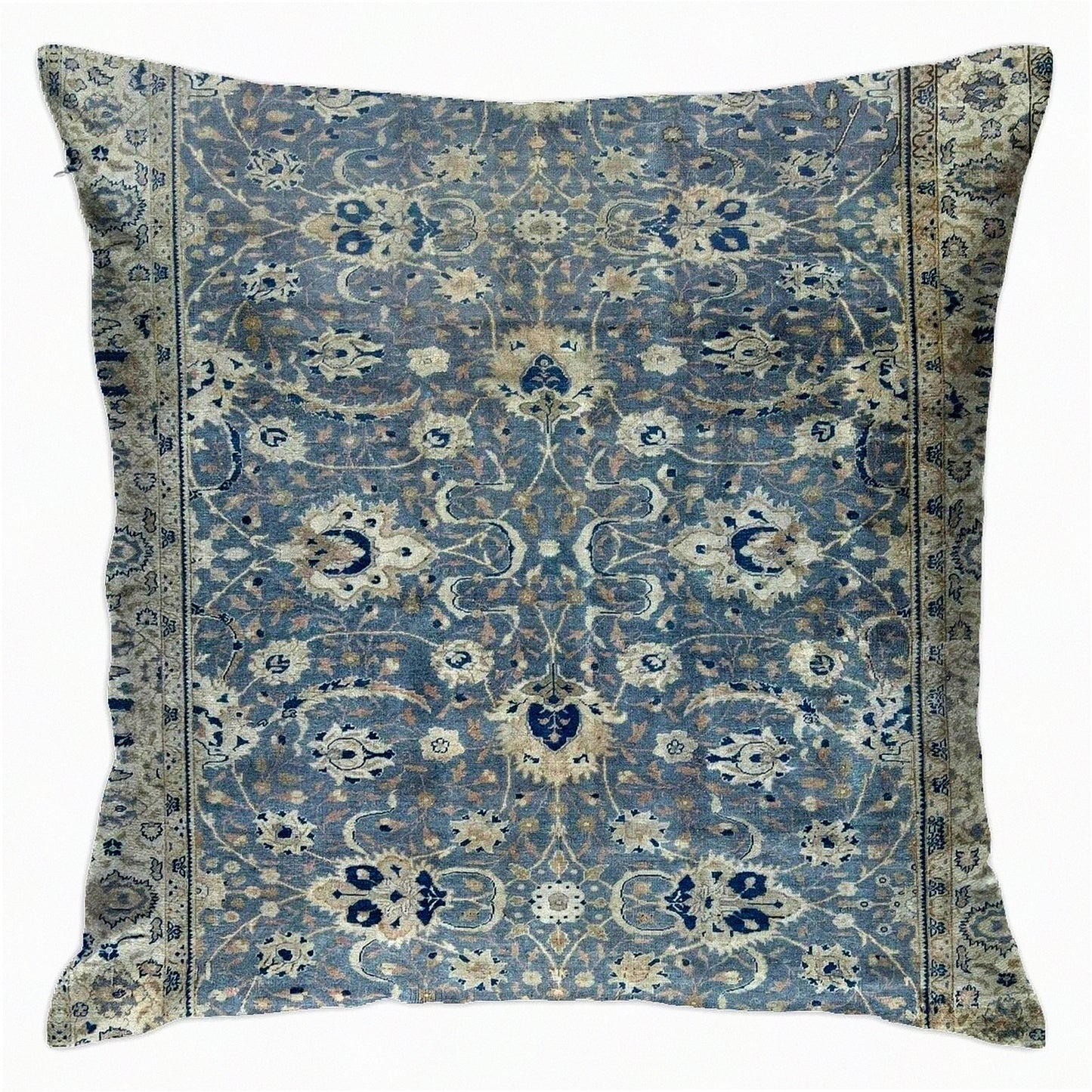 Antique Velvet Hereke Rug Print Throw Pillow Cover - Decorative Cushion Case for Home Living Room Bed Couch Car - 18x18 Inch