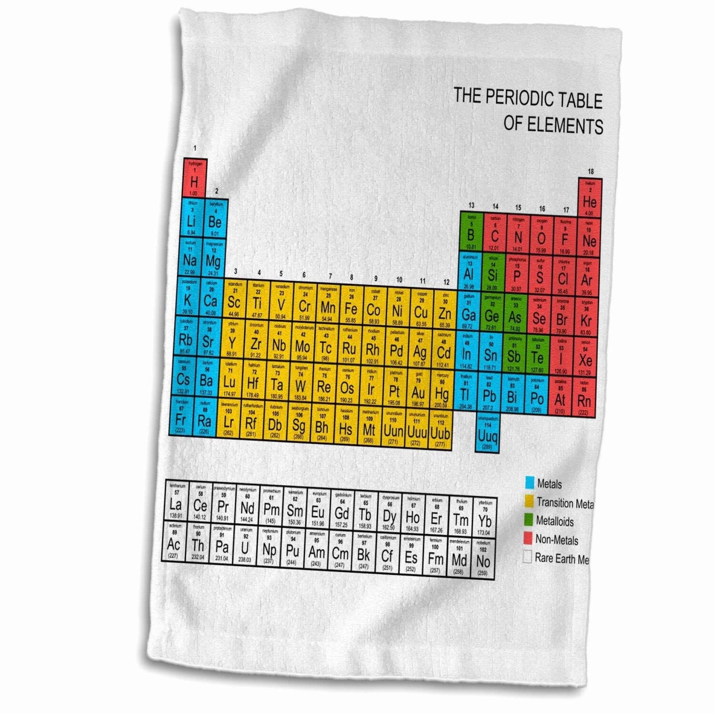 3D Rose Periodic Table Hand/Sports Towel 15x22