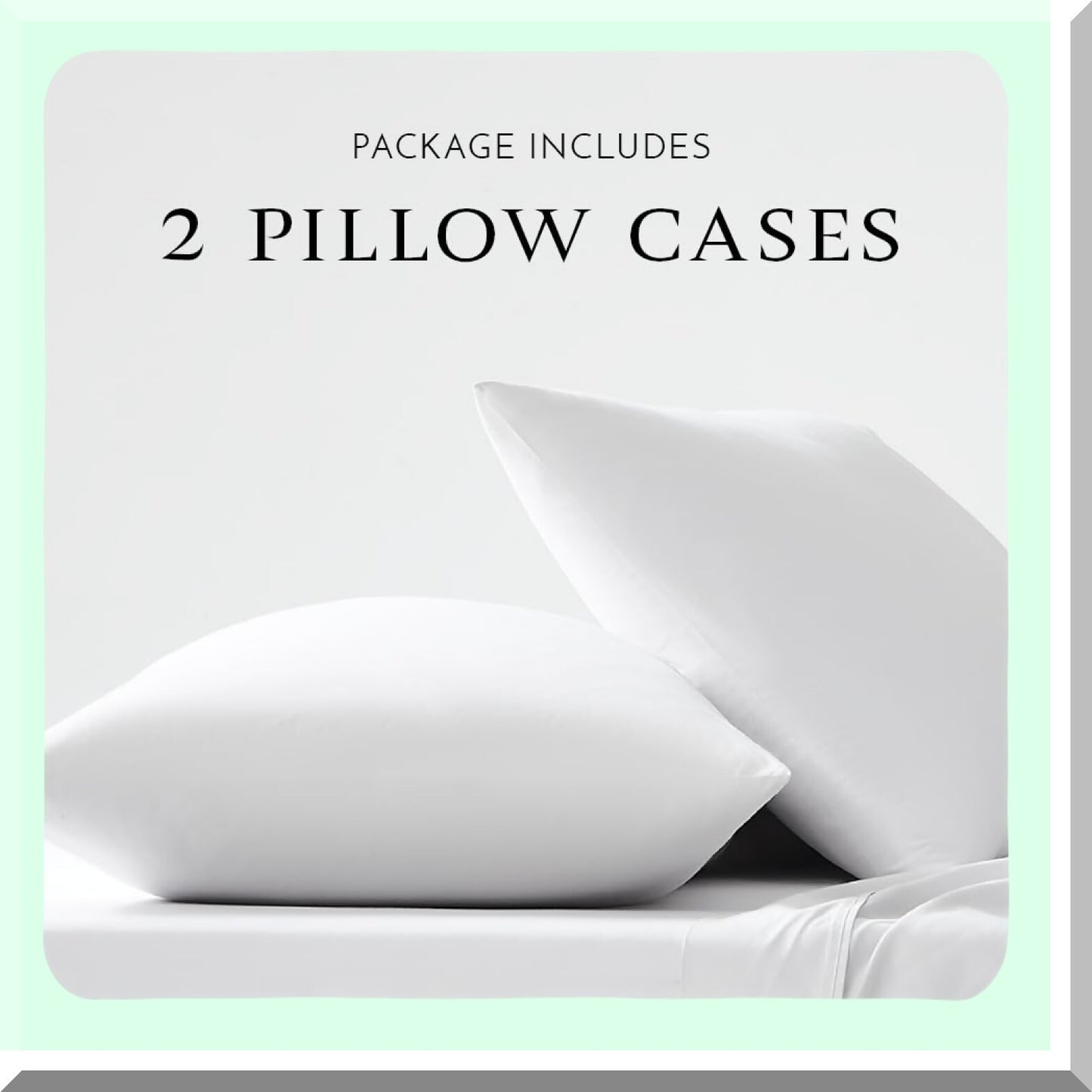 Luxury Percale Cotton Pillowcases - 400 Thread Count Standard Size Set of 2 - Soft & Smooth Light Gray Bedding - Ultimate Comfort & Quality