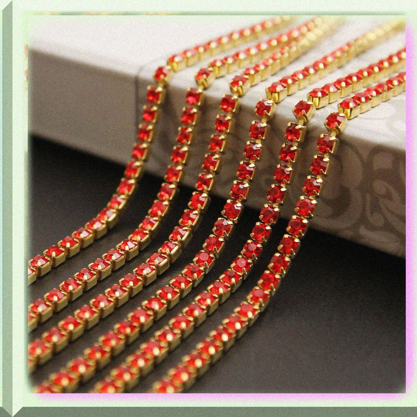 10 Yards Crystal Rhinestone Chain Multi Size Color SS12/3.0MM