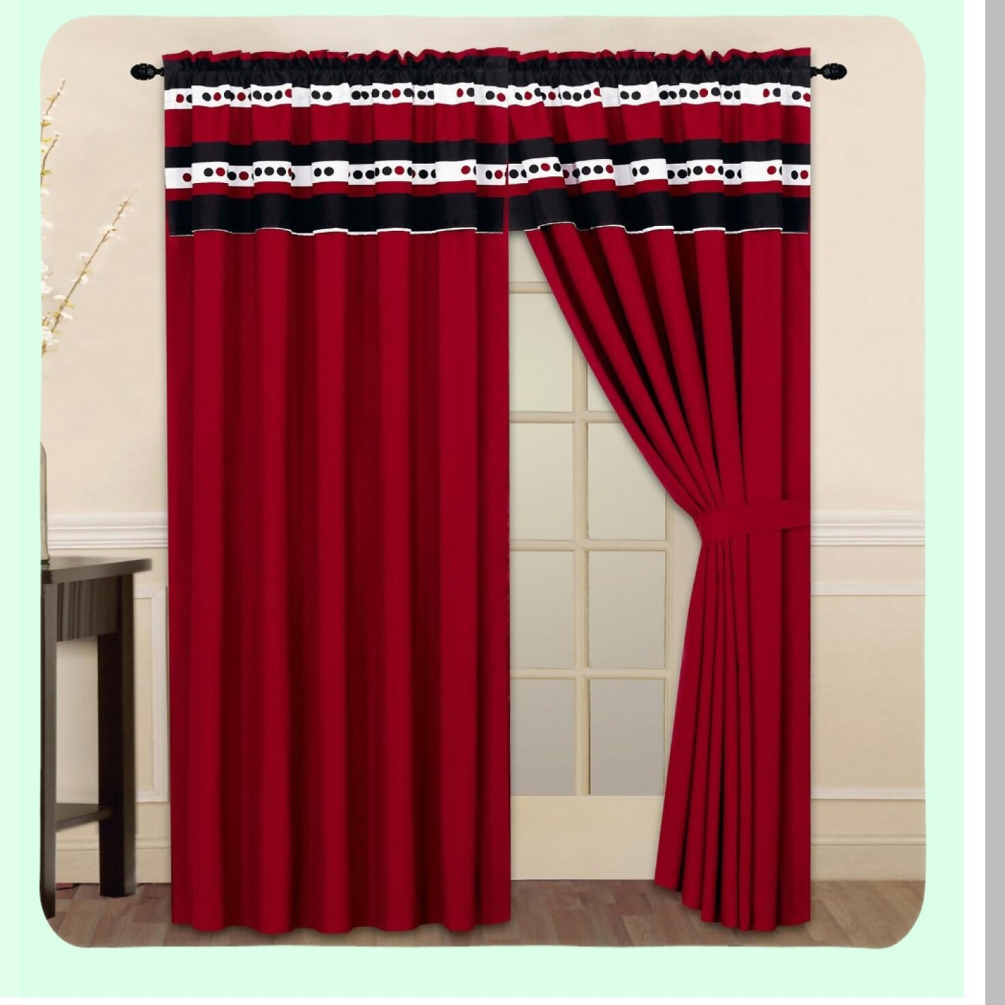 Luxury Reversible Comforter Set - Queen Size - Burgundy Red, Black, White, Grey - Soft Down Alternative Bedding - 4-Piece Fine Printed