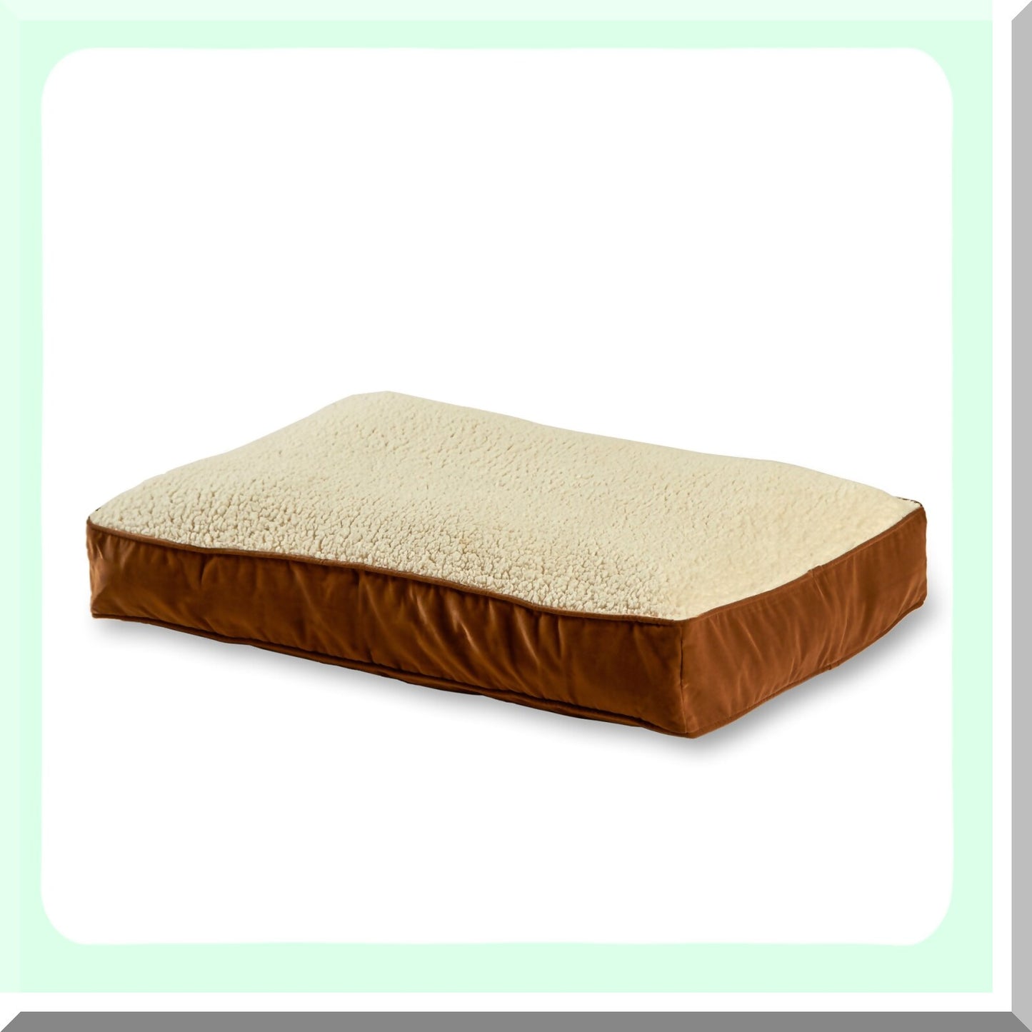 CozyCat Willow Sherpa Pillow Bed - Reversible Rectangle Design for Cats - Latte Color - Soft and Comfortable Pet Bed for Sleeping and Lounging