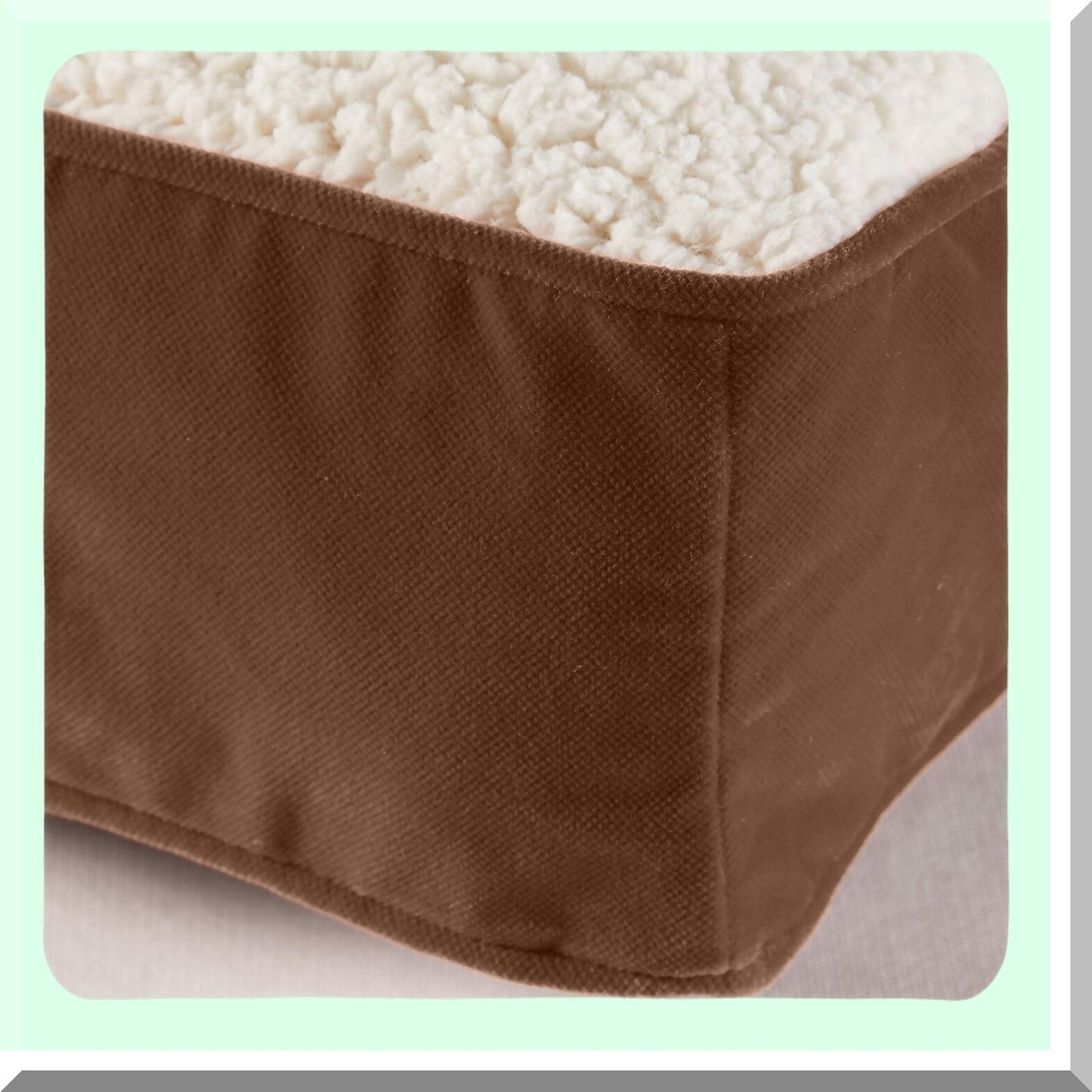 CozyCat Willow Sherpa Pillow Bed - Reversible Rectangle Design for Cats - Latte Color - Soft and Comfortable Pet Bed for Sleeping and Lounging