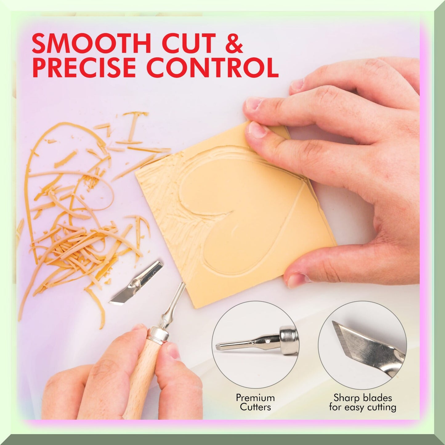 Printmaking Kit with Ink, Cutter, Rubber Block, Roller