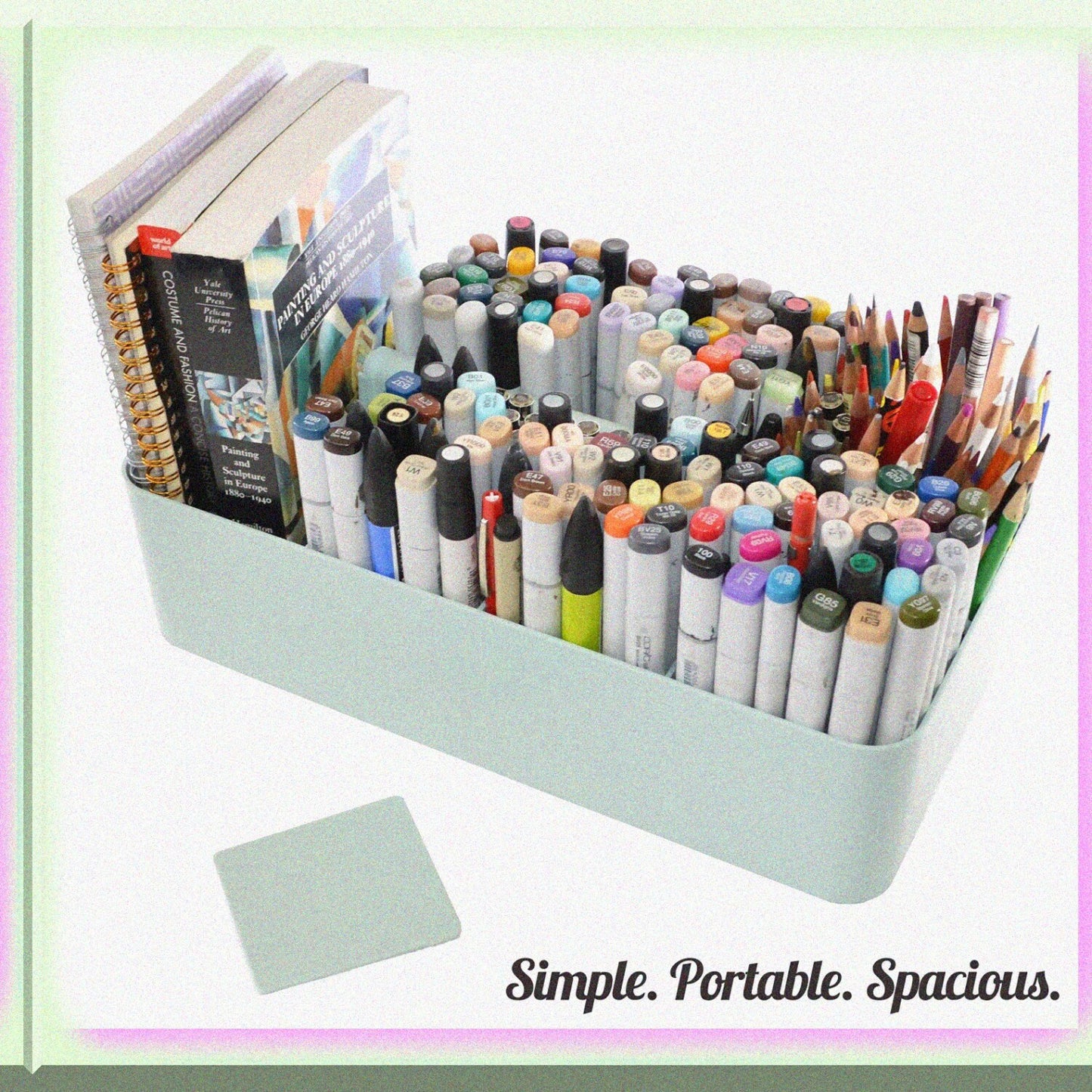 Large Portable Caddy with 8 Compartments and Handle
