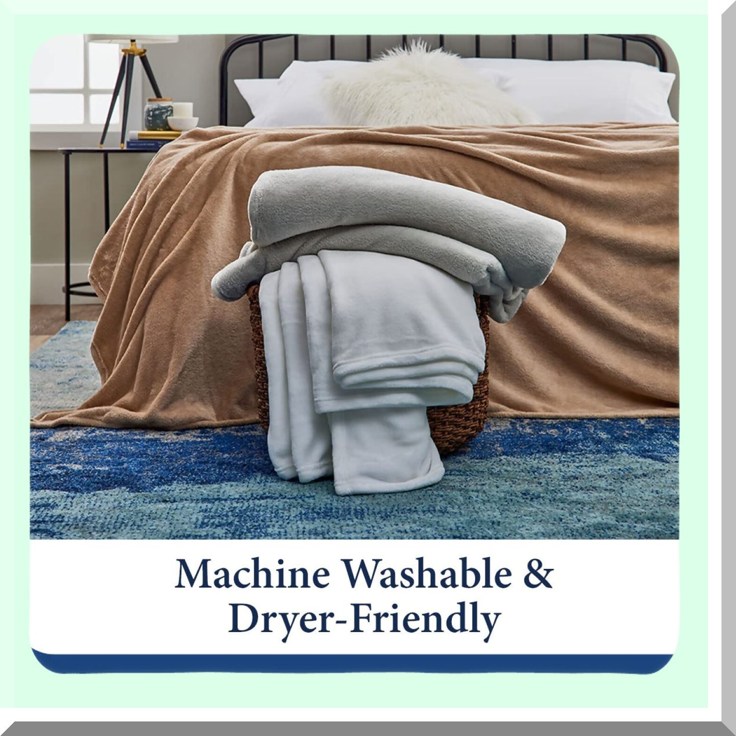 CozyComfort 1500 All-Season Fleece Blanket - Soft, Breathable, Fresh, Full/Queen, Cream