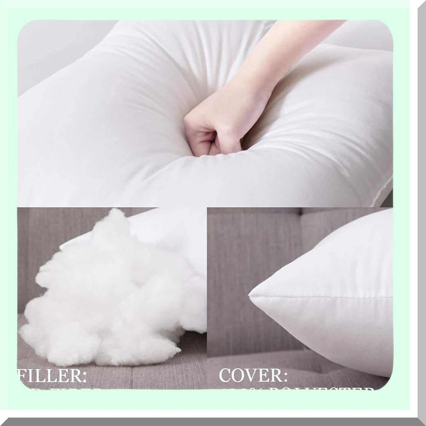 Premium Square Pillow Inserts - Set of 2 | Decorative Cushion Stuffer for Bed, Couch, Sofa | 26x26 Inch Throw Pillow Form