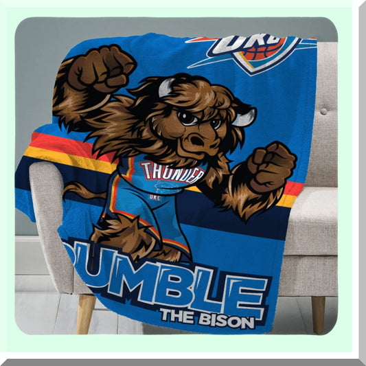 ThunderRumble NBA Mascot Super-Soft Plush Blanket - 60x80 Raschel Throw