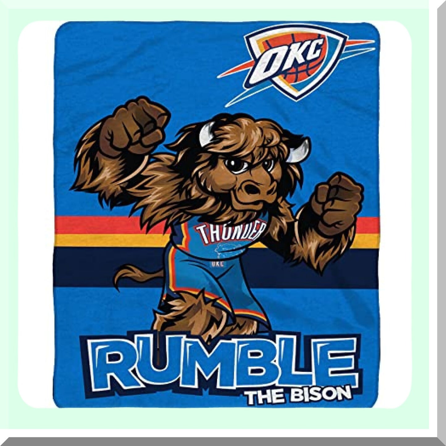 ThunderRumble NBA Mascot Super-Soft Plush Blanket - 60x80 Raschel Throw
