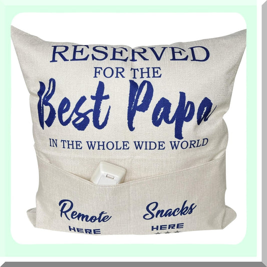 Grandkids Love Papa Throw Pillow Covers - 18x18 Inch, Perfect Papa Dad Gifts for Birthday, Anniversary, Fathers Day & Thanksgiving Day - Set of 2
