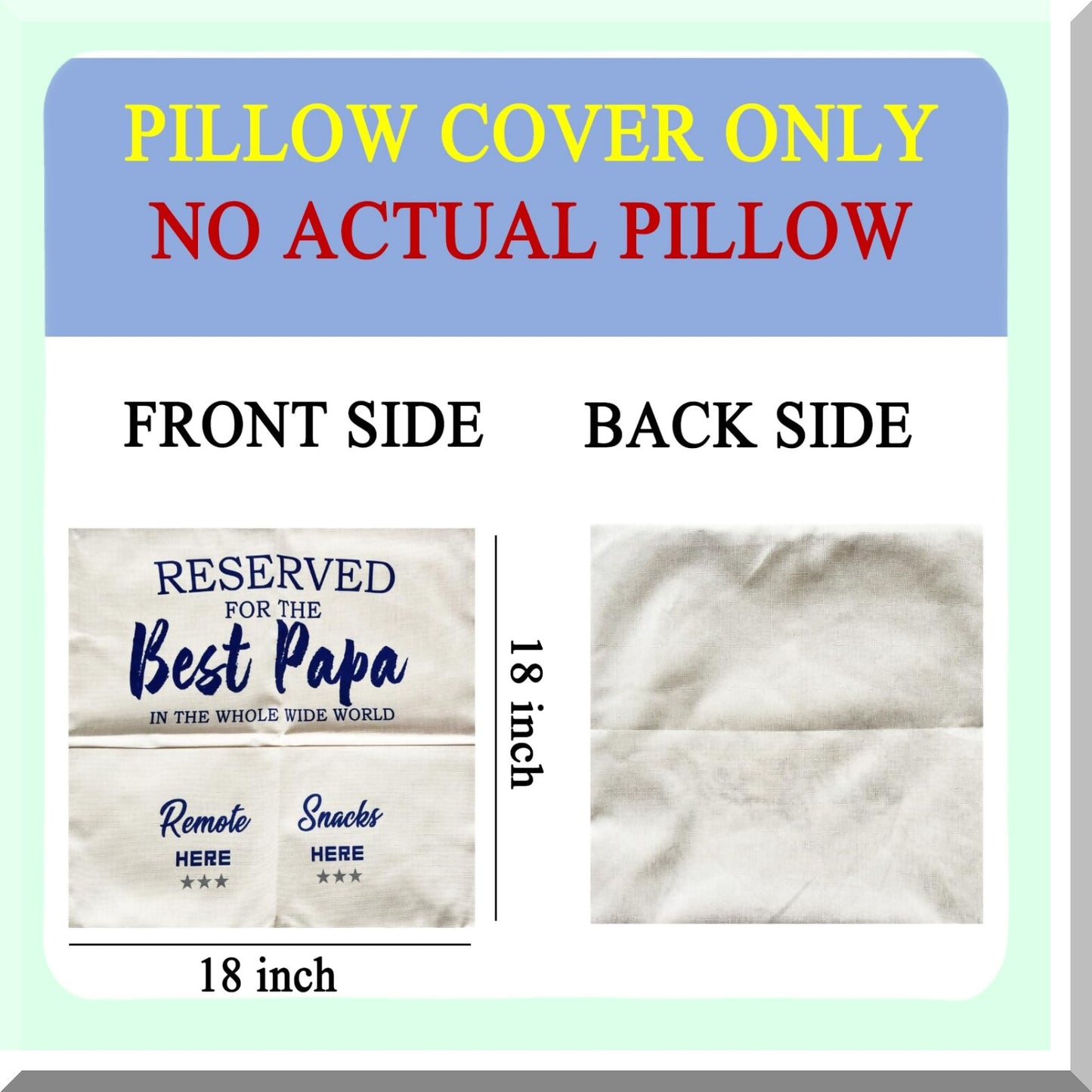 Grandkids Love Papa Throw Pillow Covers - 18x18 Inch, Perfect Papa Dad Gifts for Birthday, Anniversary, Fathers Day & Thanksgiving Day - Set of 2