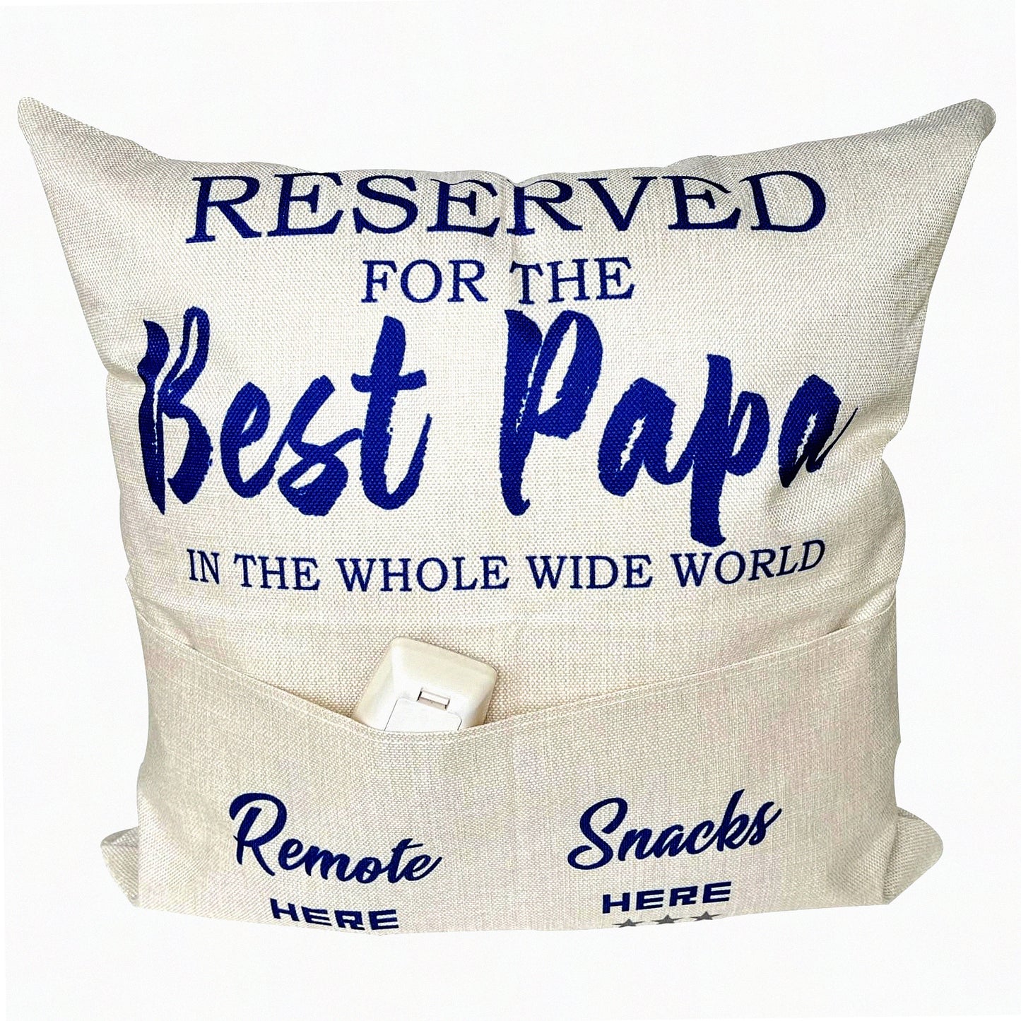 Grandkids Love Papa Throw Pillow Covers - 18x18 Inch, Perfect Papa Dad Gifts for Birthday, Anniversary, Fathers Day & Thanksgiving Day - Set of 2
