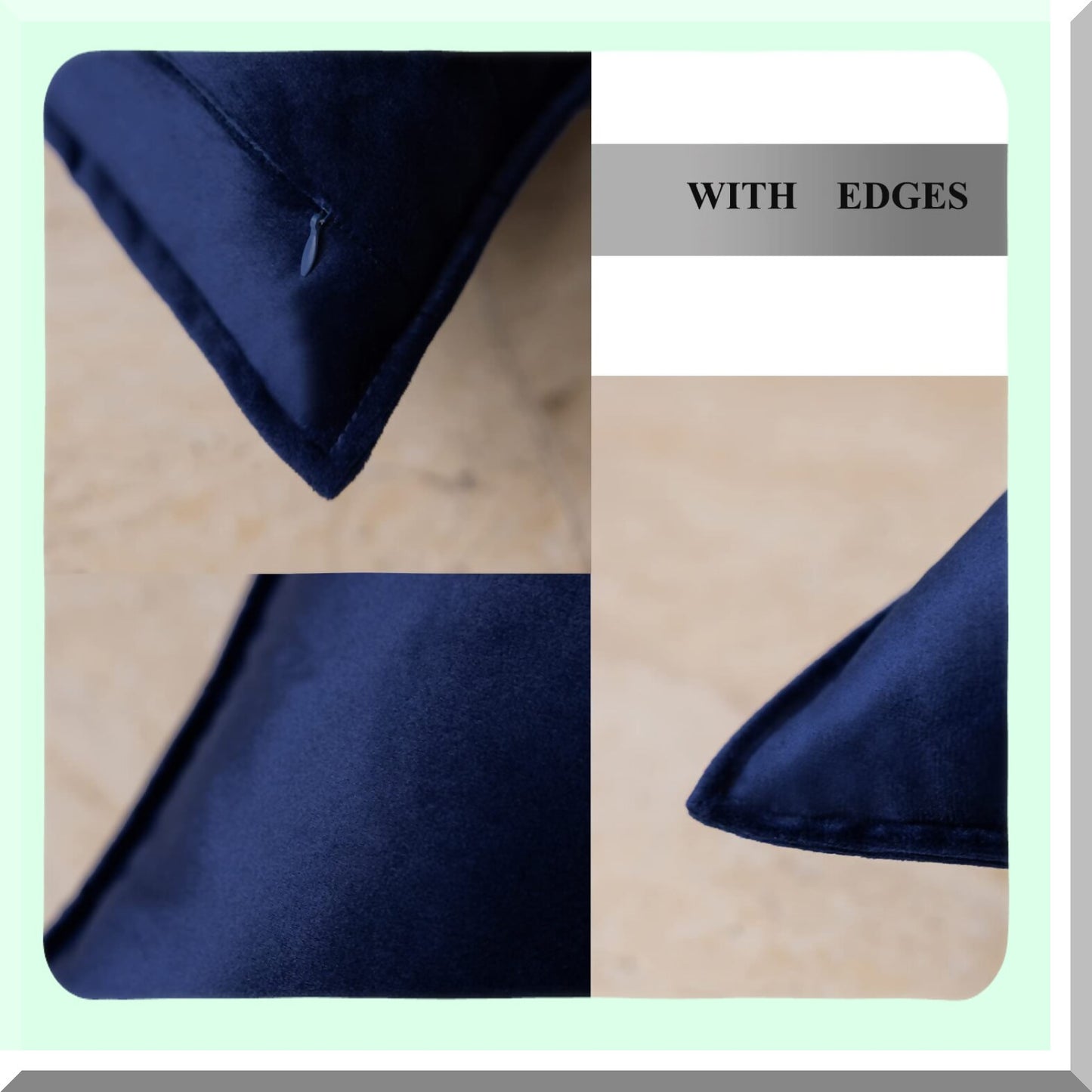 Navy Blue Velvet Throw Pillow Covers - Set of 2 | Soft Decorative Cushion Covers for Couch, Sofa, Bed | 18x18 Inches Square | Living Room, Car