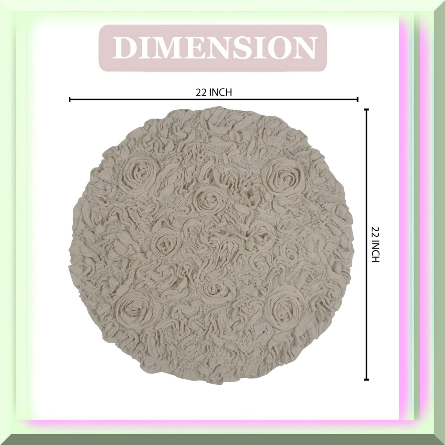 22" Round Cotton Tufted Bath Rug