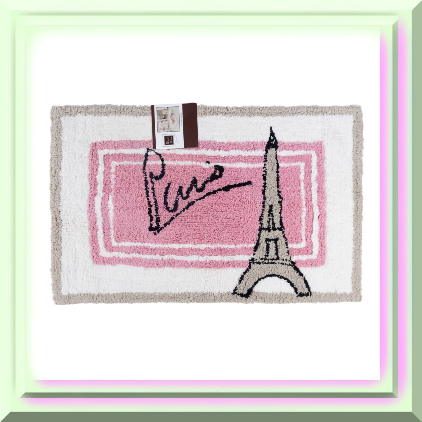 Pink Eiffel Tower Bath Rug 20" x 30"