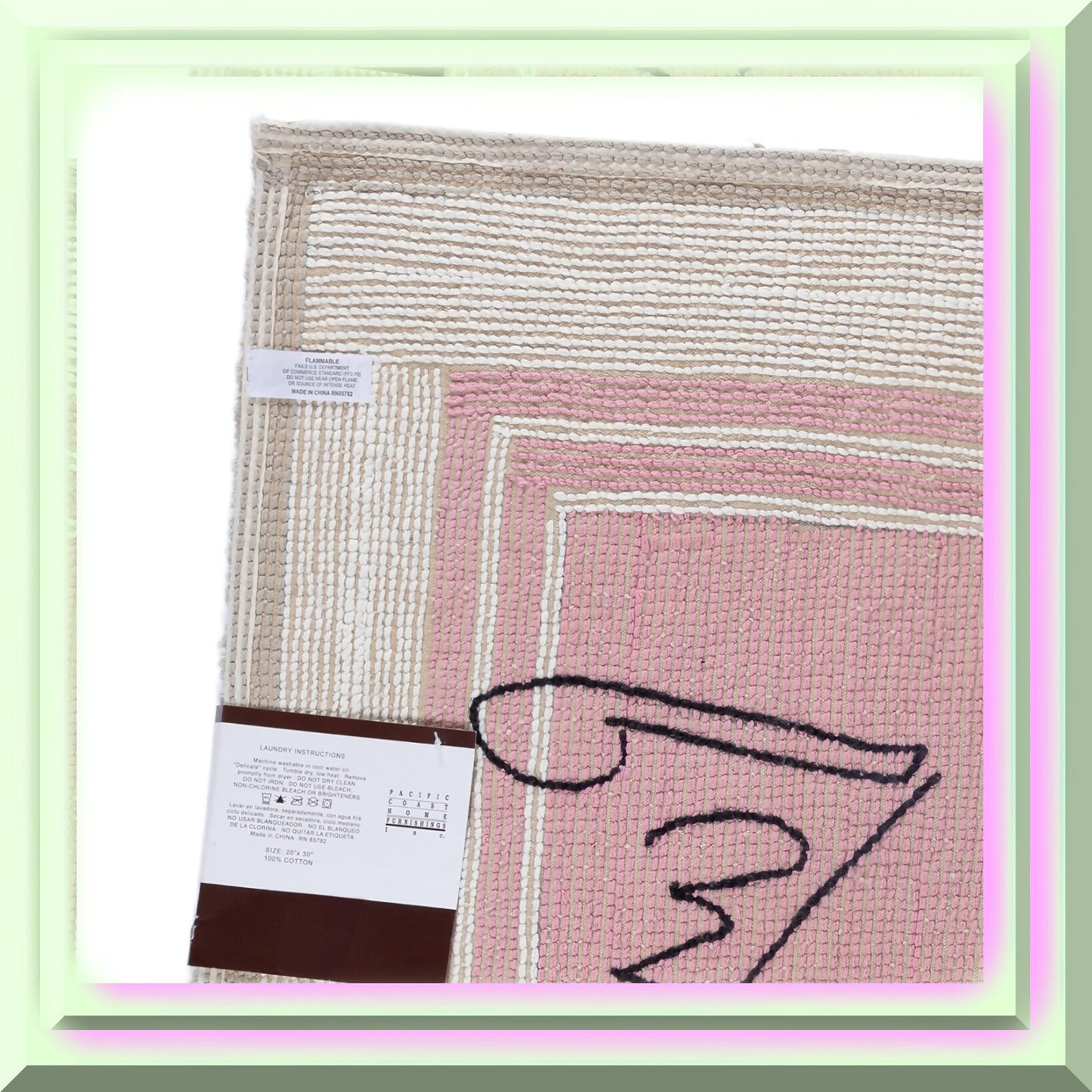 Pink Eiffel Tower Bath Rug 20" x 30"