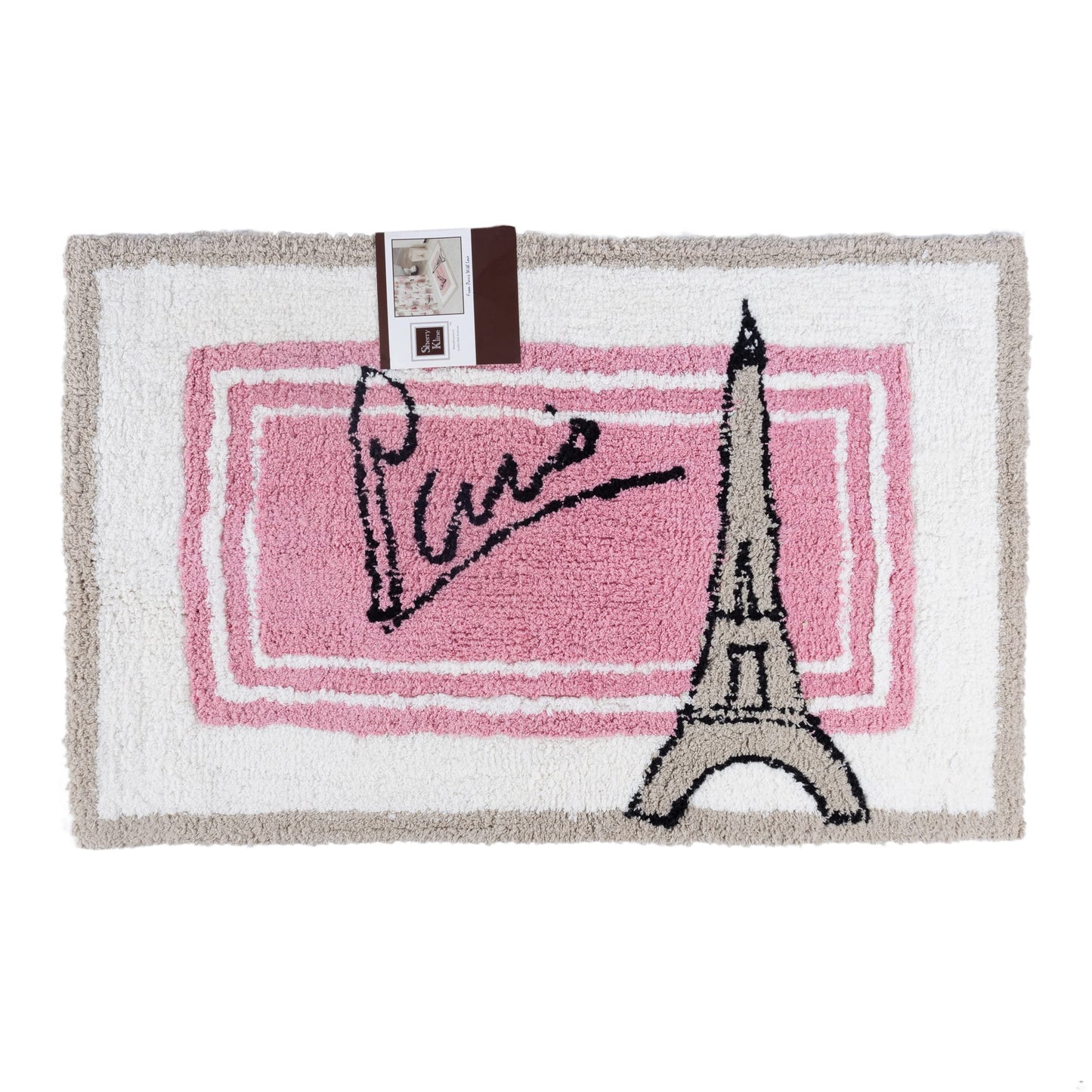Pink Eiffel Tower Bath Rug 20" x 30"