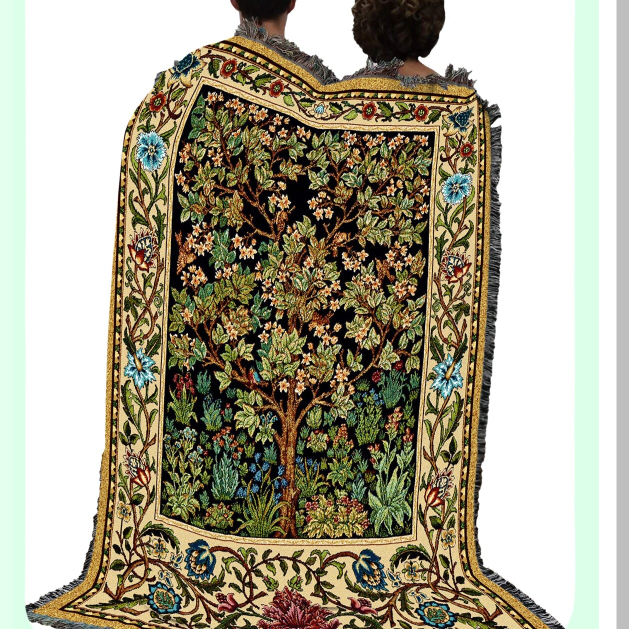 Tree of Life Cotton Tapestry Blanket - 72x54 Woven Art Throw, Perfect Gift Made in USA