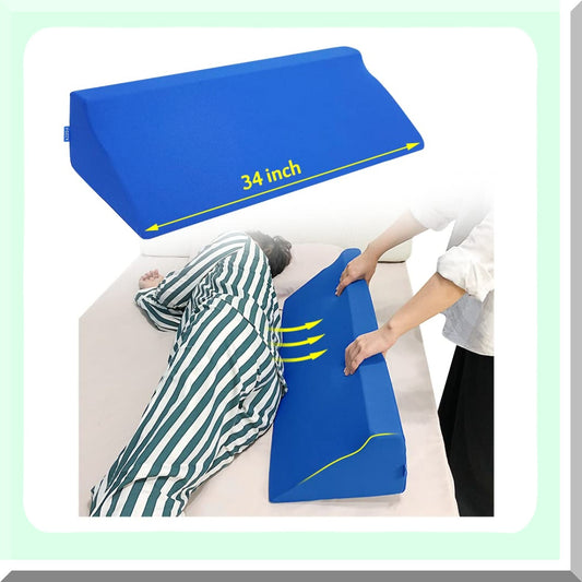 SleepEase Body Positioning Wedge - Inclined Foam Pillow for Adults, Hospital Sleepers, Pressure Ulcer Treatment & Nursing Support - 34" Large Size