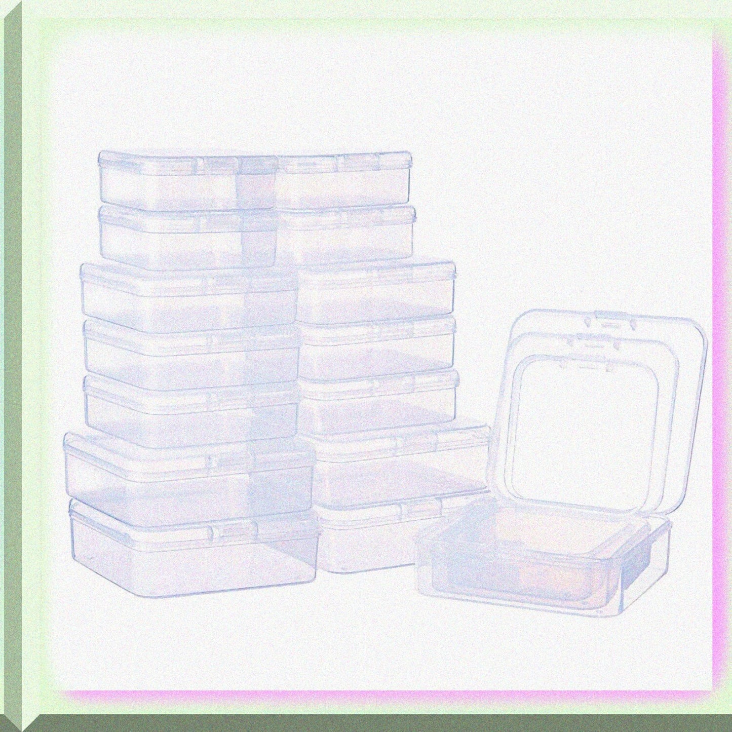 27 Pack Clear Plastic Storage Containers Set with 3 Sizes