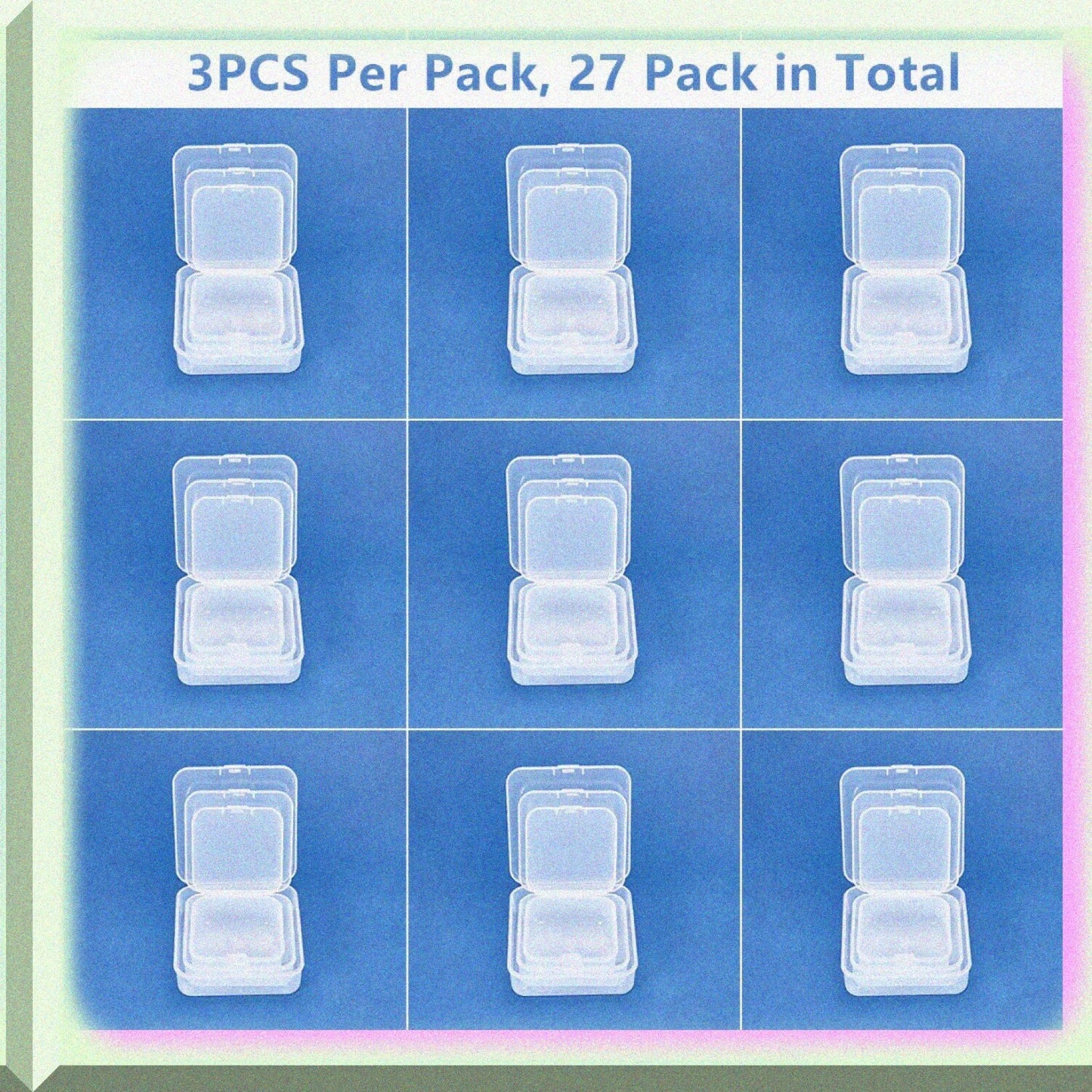 27 Pack Clear Plastic Storage Containers Set with 3 Sizes