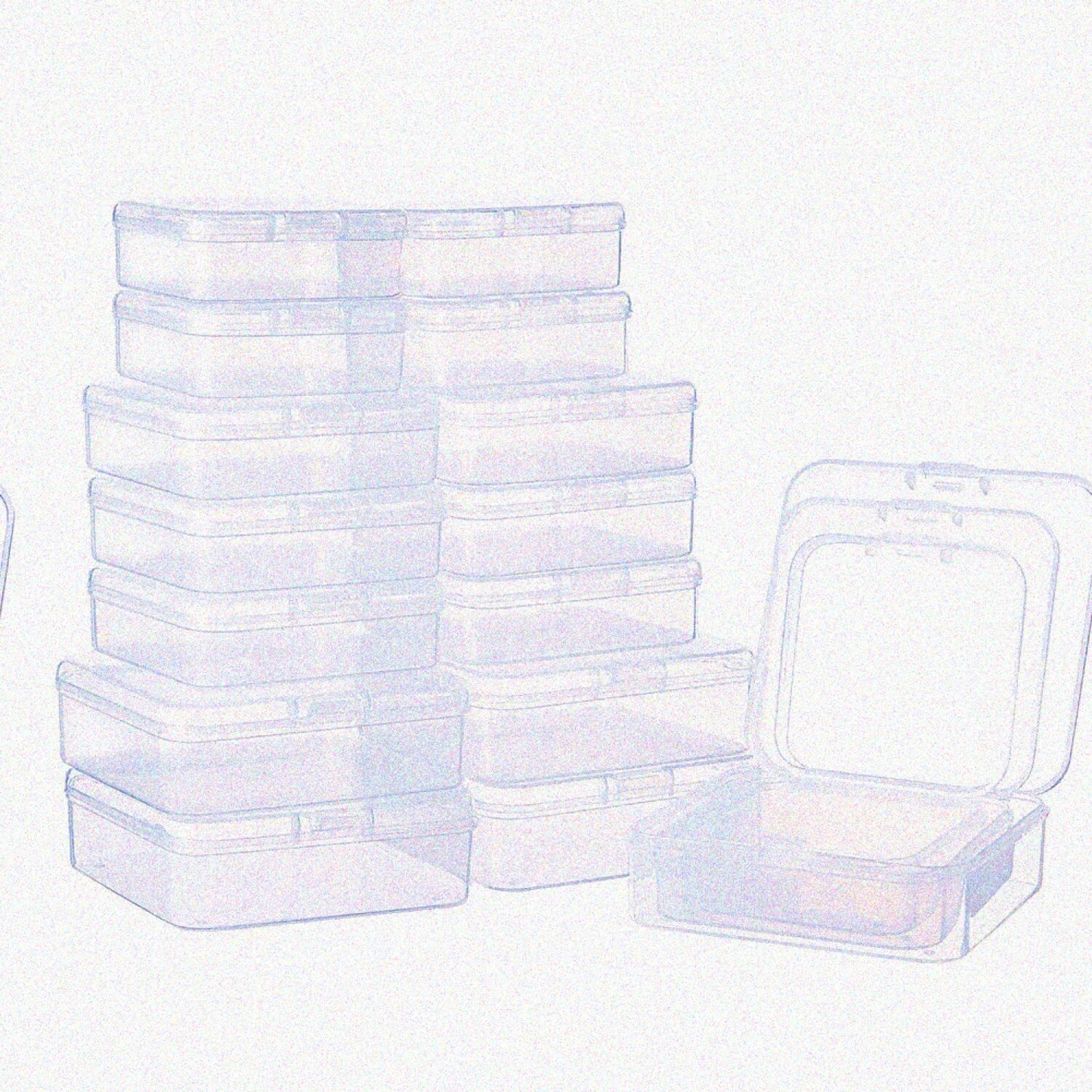 27 Pack Clear Plastic Storage Containers Set with 3 Sizes