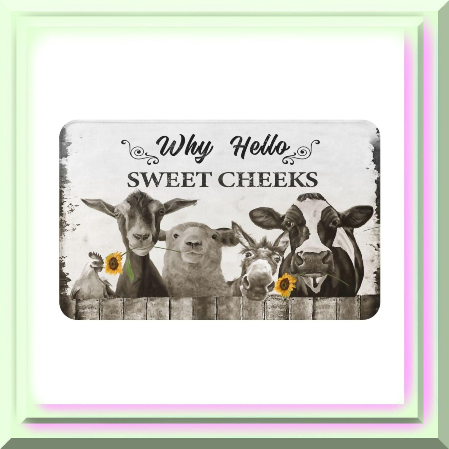 Farmhouse Cow Non Slip Bath Mat 20"x31.5"