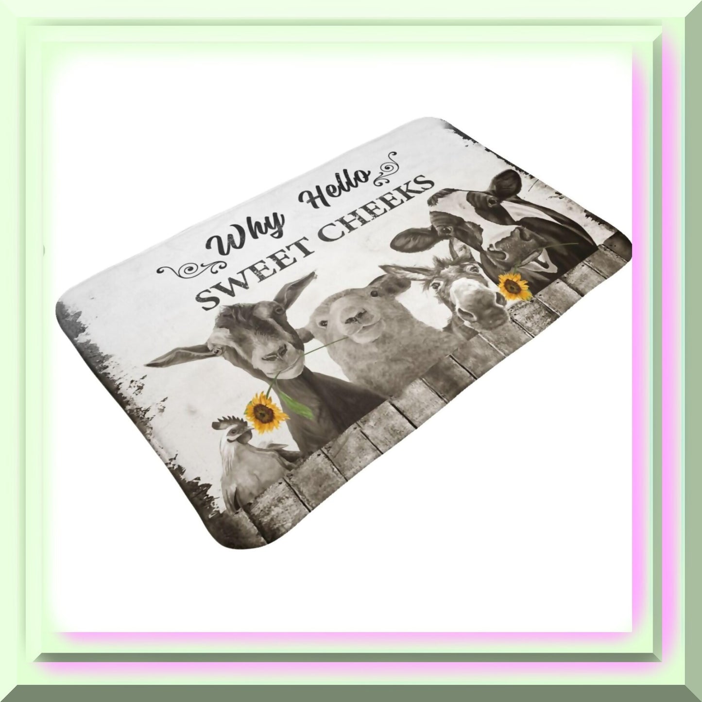 Farmhouse Cow Non Slip Bath Mat 20"x31.5"