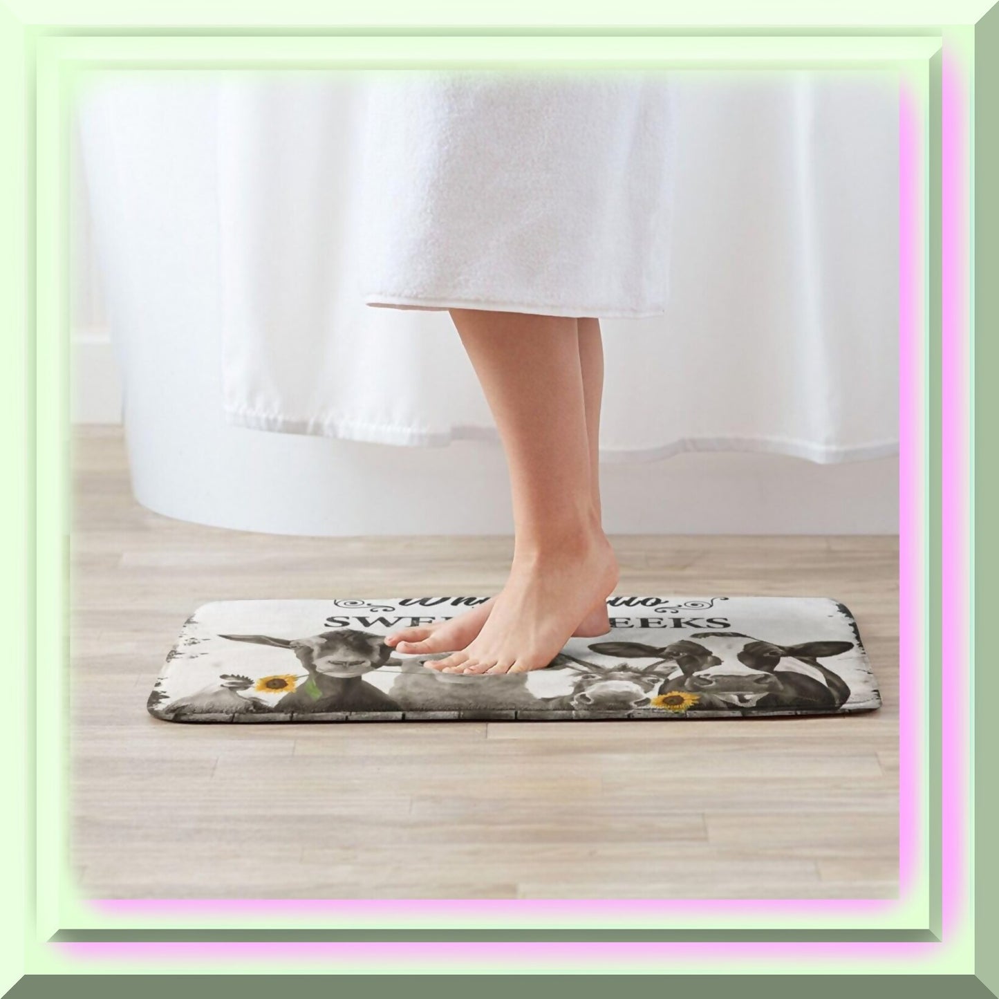 Farmhouse Cow Non Slip Bath Mat 20"x31.5"