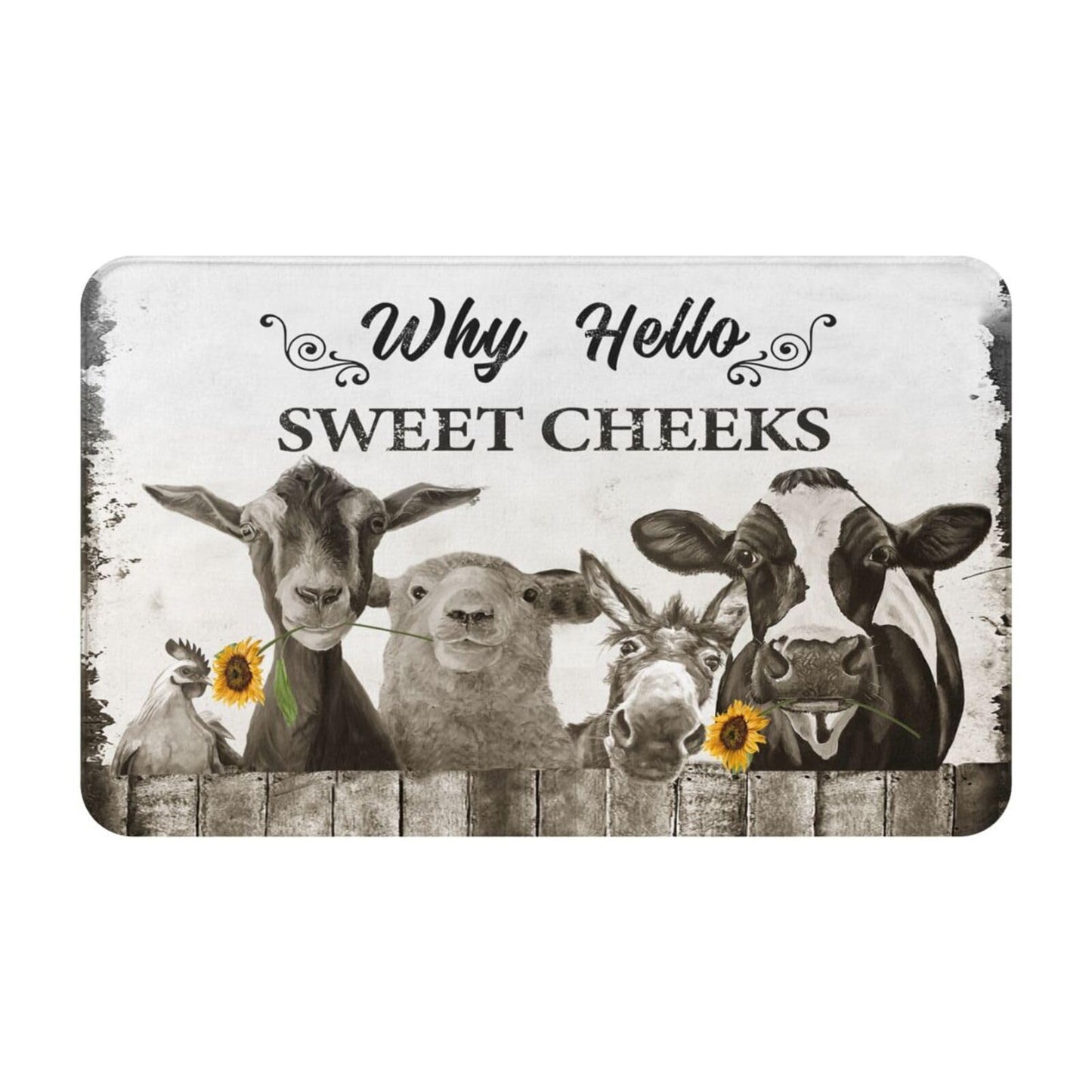 Farmhouse Cow Non Slip Bath Mat 20"x31.5"