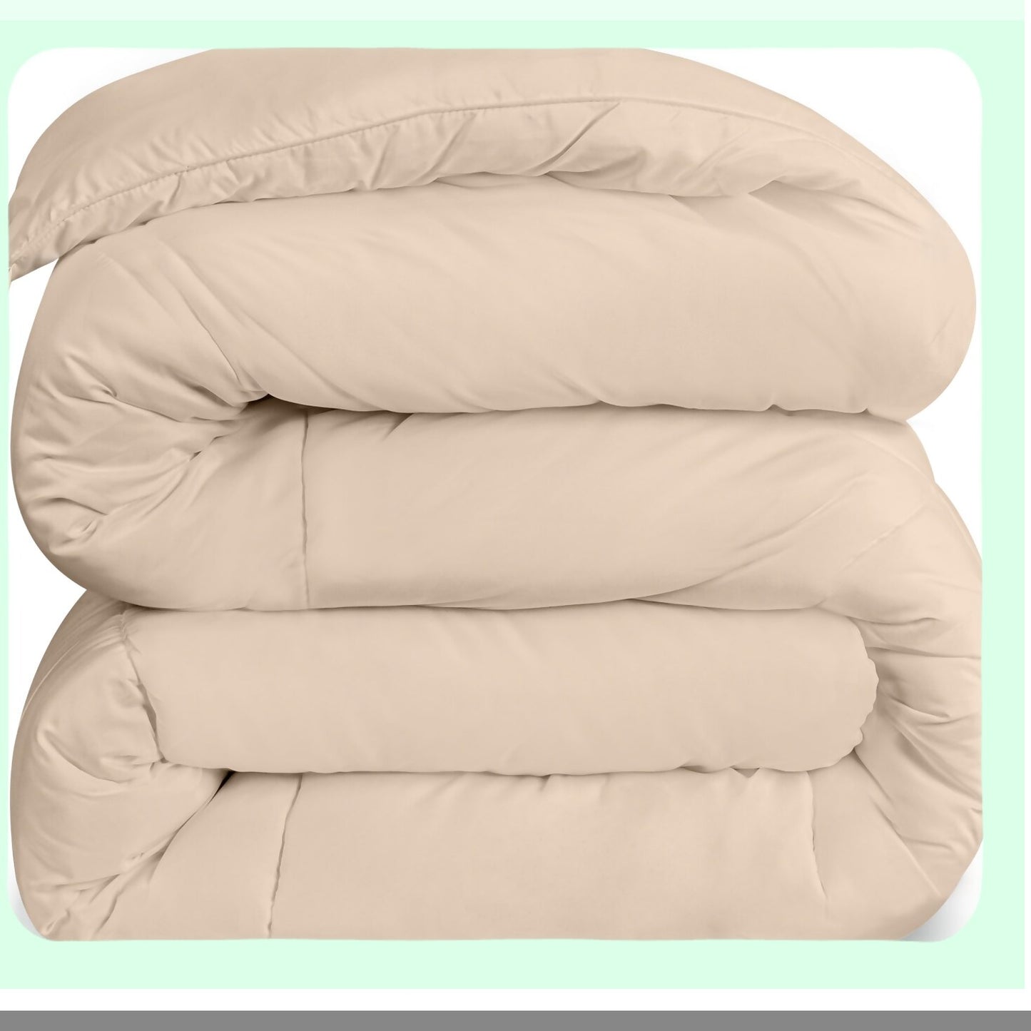 Luxury Plush All Season Comforter - Queen Size 250 GSM Box Stitched Beige Bedding Set - Hypoallergenic Siliconized Fiberfill Duvet