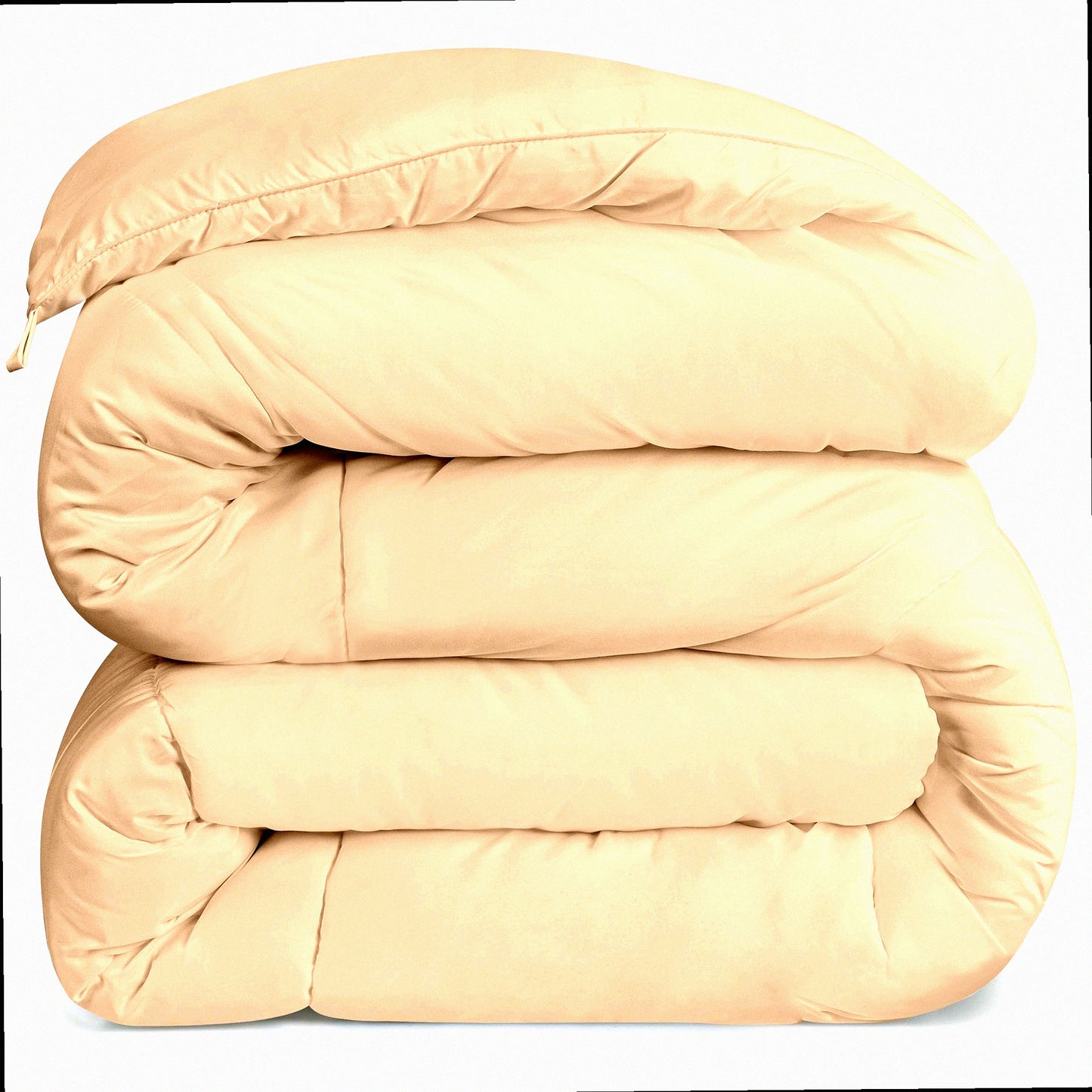 Luxury Plush All Season Comforter - Queen Size 250 GSM Box Stitched Beige Bedding Set - Hypoallergenic Siliconized Fiberfill Duvet