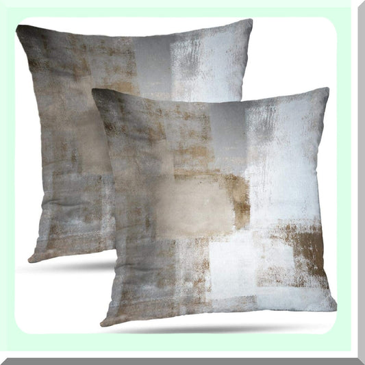 Rustic Farmhouse Pillowcase Set - 20x20 Brown Throw Pillow Covers, 2 Pack Square Cushion Cases for Home Decor - Decorative Accent for Couch or Bed