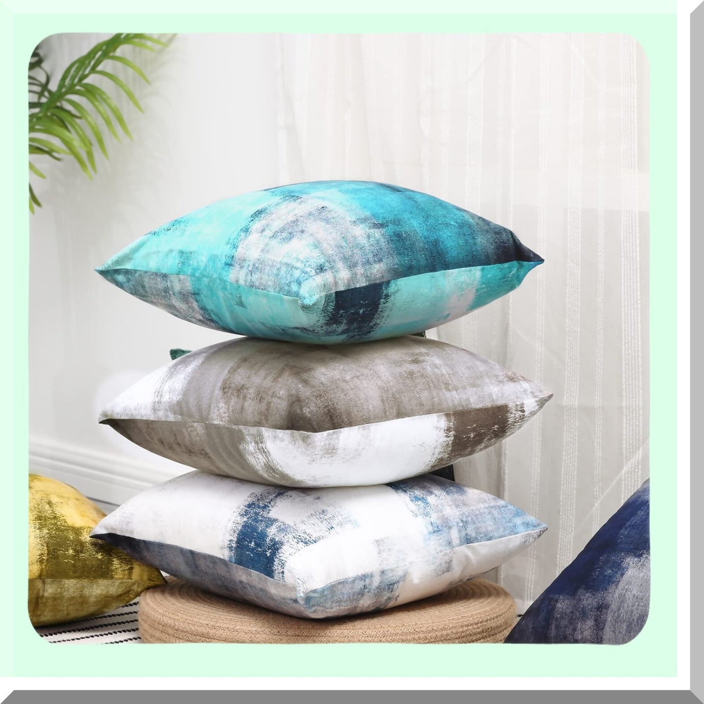 Rustic Farmhouse Pillowcase Set - 20x20 Brown Throw Pillow Covers, 2 Pack Square Cushion Cases for Home Decor - Decorative Accent for Couch or Bed