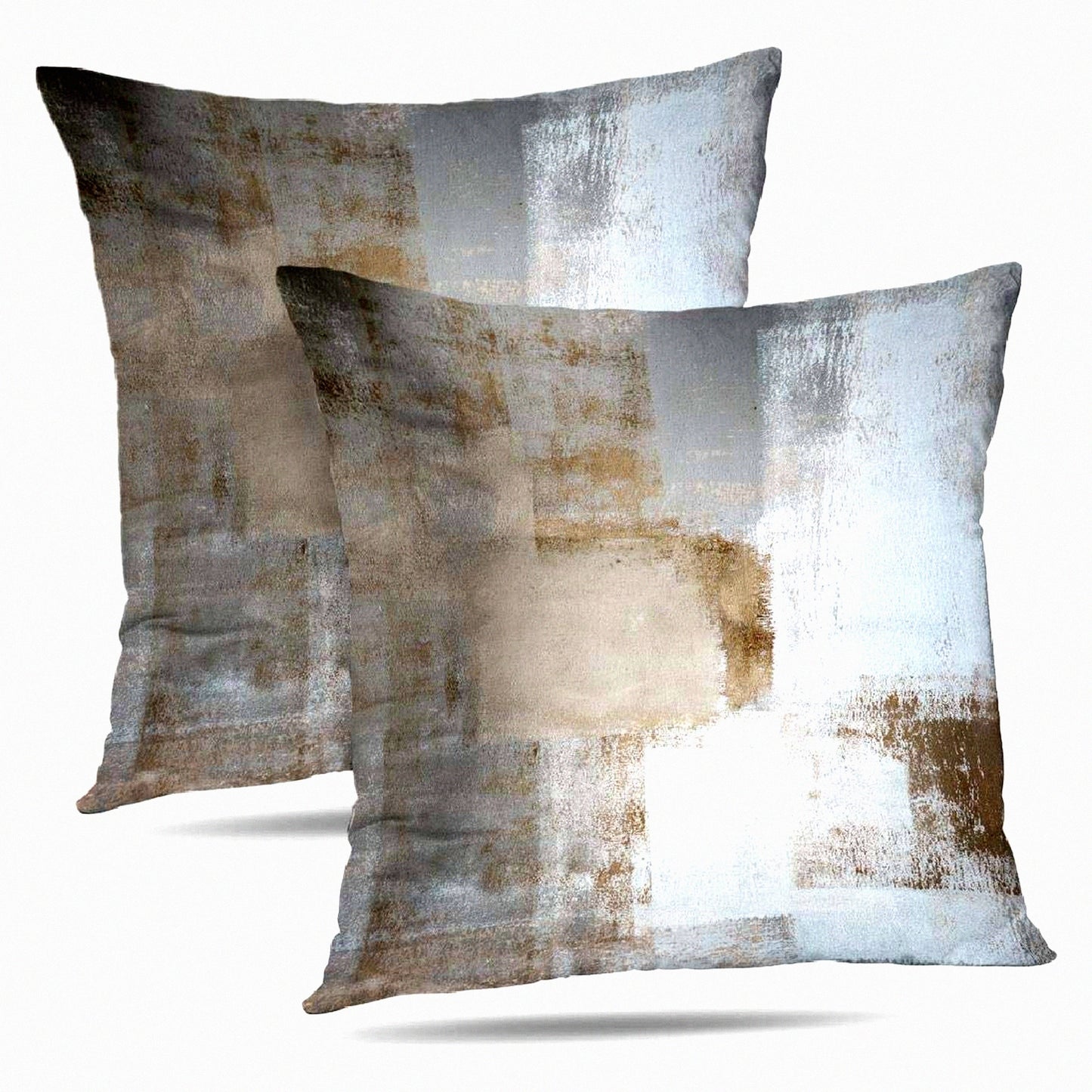 Rustic Farmhouse Pillowcase Set - 20x20 Brown Throw Pillow Covers, 2 Pack Square Cushion Cases for Home Decor - Decorative Accent for Couch or Bed