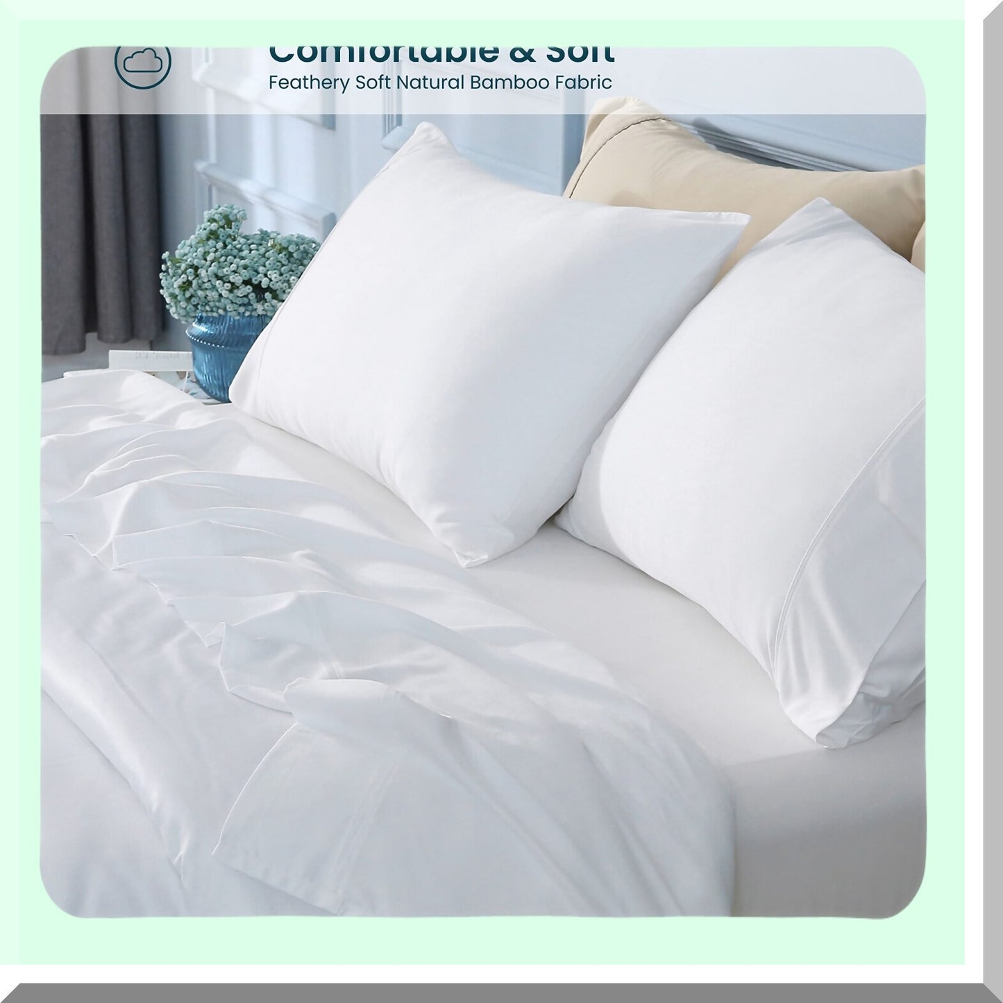 CoolBamboo Silky Queen Pillowcase Set - 2 Pack, Luxe Cooling Pillowcases for Hot Sleepers, 100% Rayon, Envelope Closure, Reversible Design - Hair & Face Friendly (20x30)