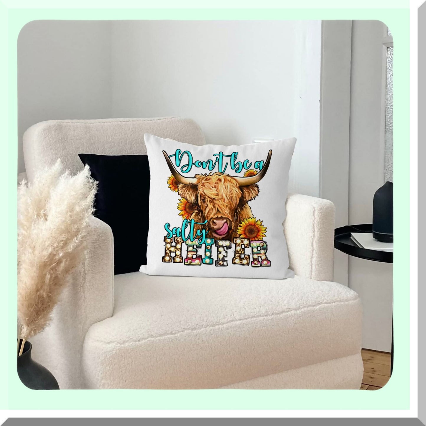 Highland Hair Haven Cow Pillow Cover - 18X18 Inch Shaggy Cushion Case for Western Home Decor. Perfect Gift for Cow Lovers!