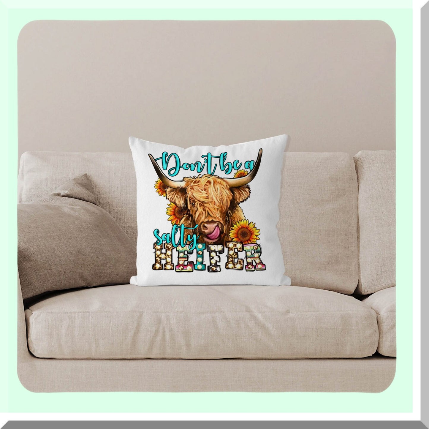 Highland Hair Haven Cow Pillow Cover - 18X18 Inch Shaggy Cushion Case for Western Home Decor. Perfect Gift for Cow Lovers!