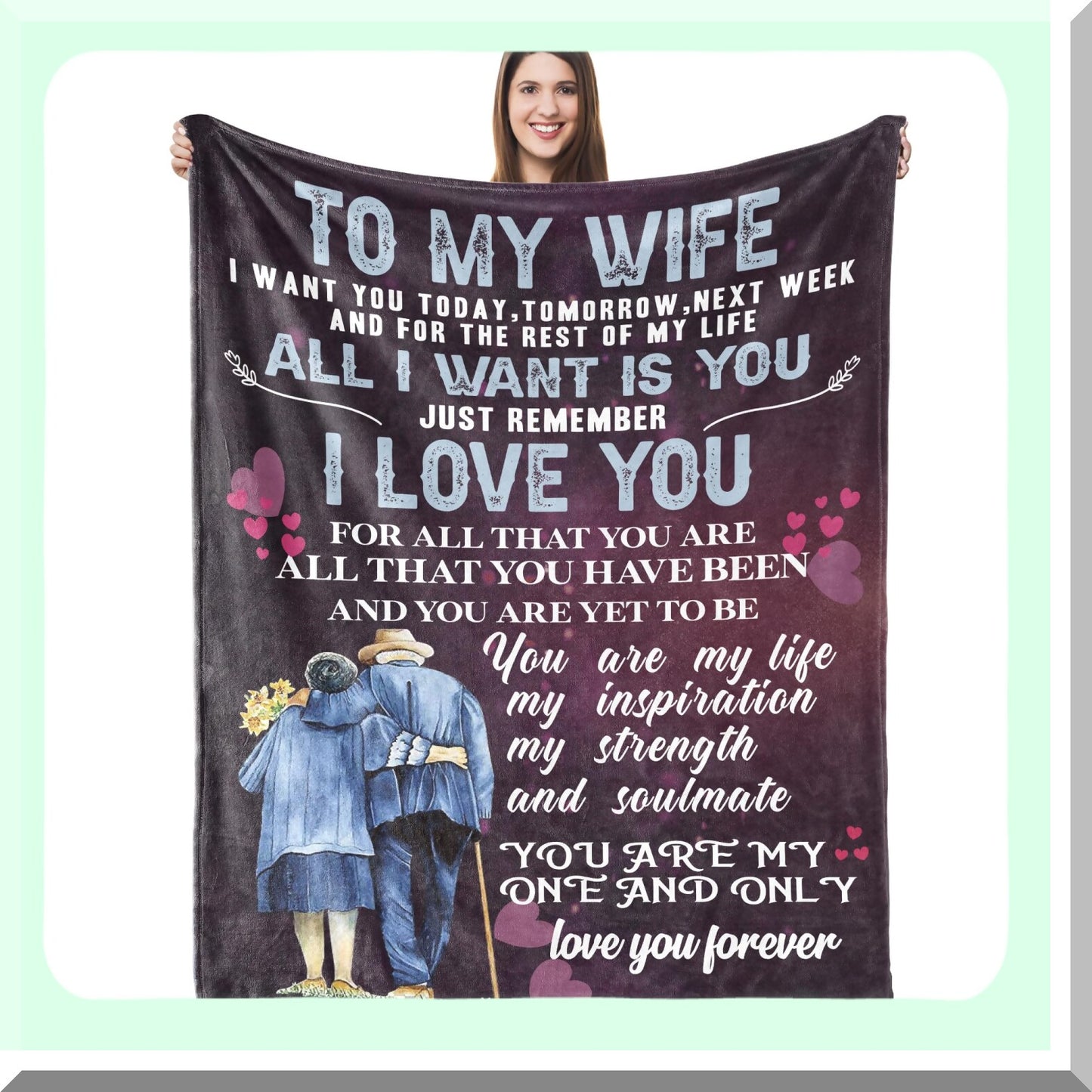 Romantic Embrace: Luxurious Throw Blanket for Wife - Perfect for Mother's Day, Birthday, or Anniversary
